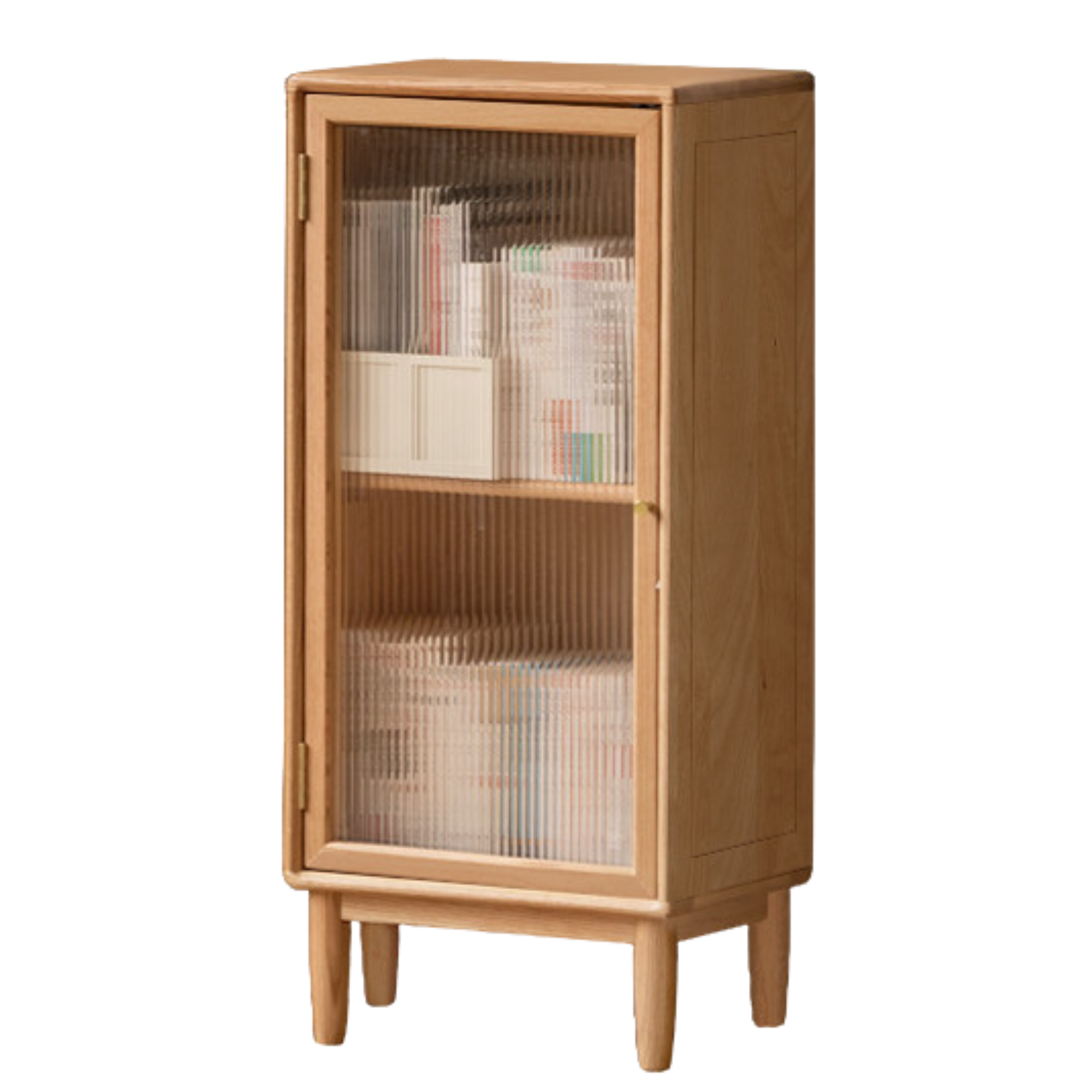 Beech Solid Wood Side Cabinet, Small Bookcase.