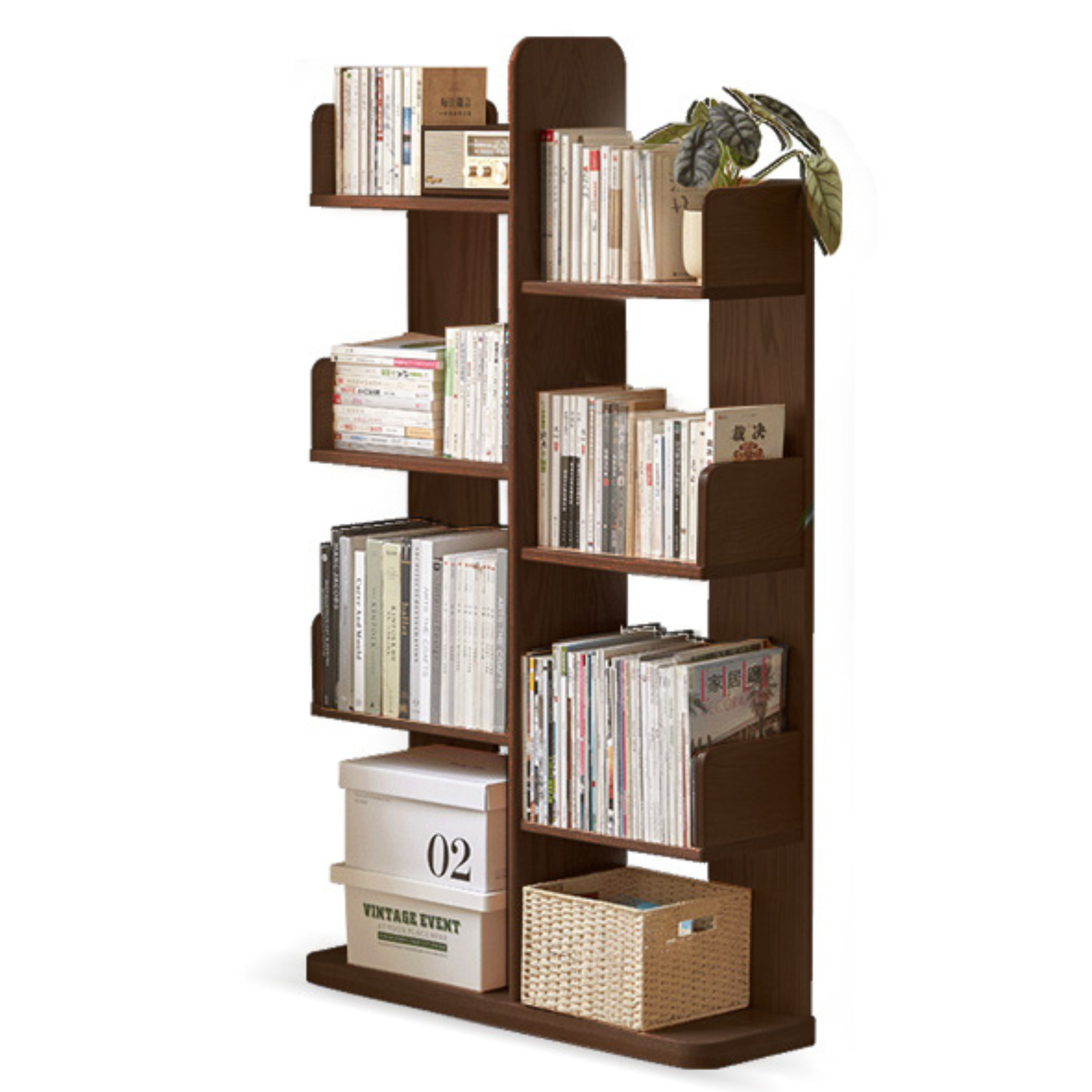 Oak Solid Wood Floor-Standing Bookshelf