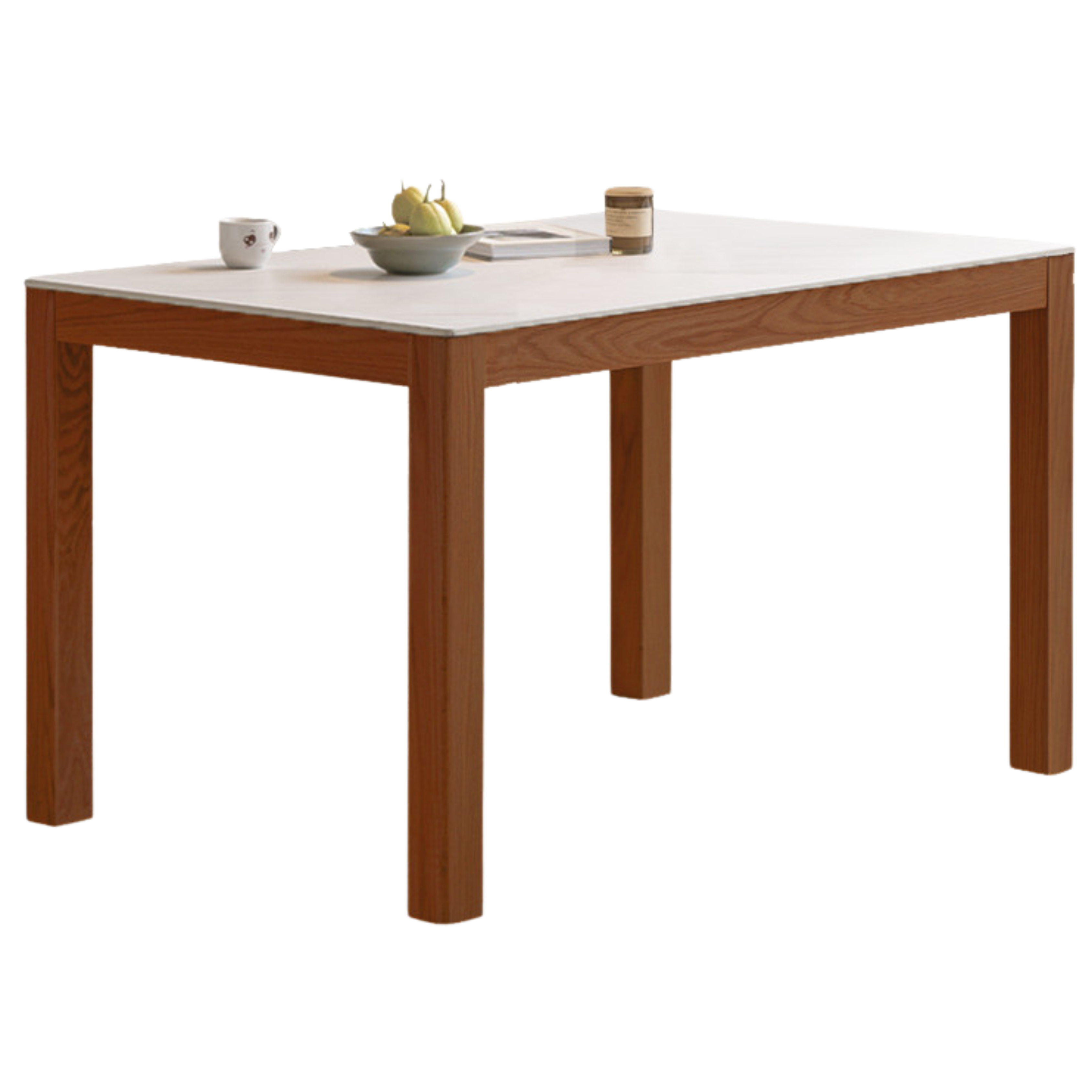 Oak Solid Wood Rectangular Rock Plate Dining Table