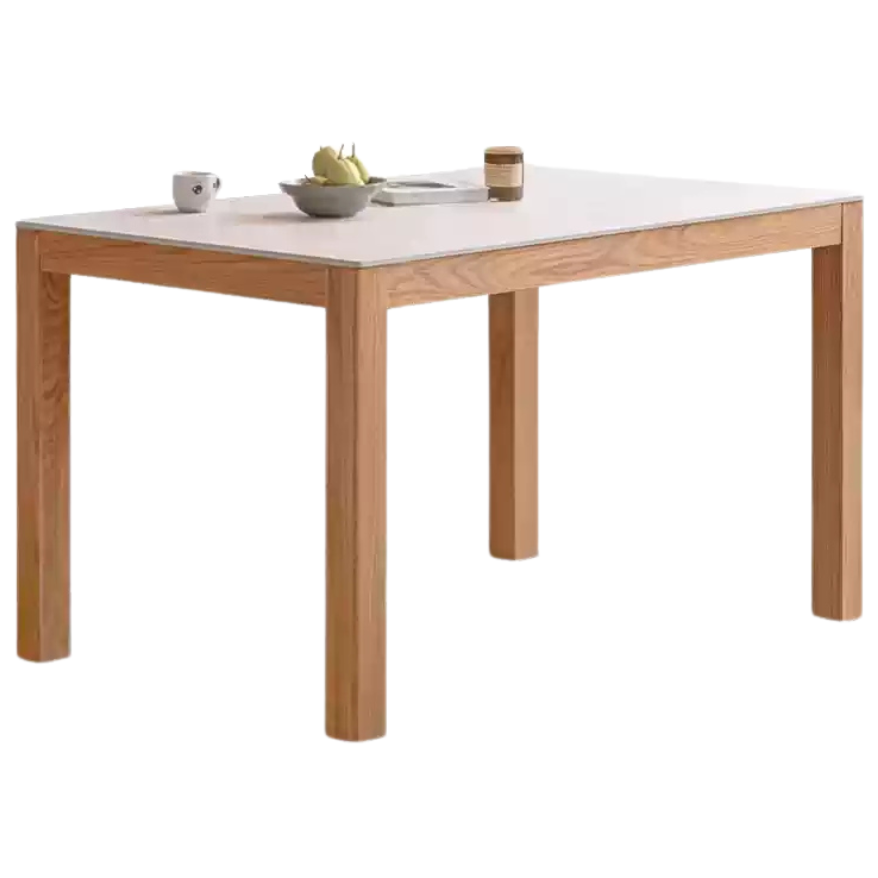 Oak Solid Wood Rectangular Rock Plate Dining Table