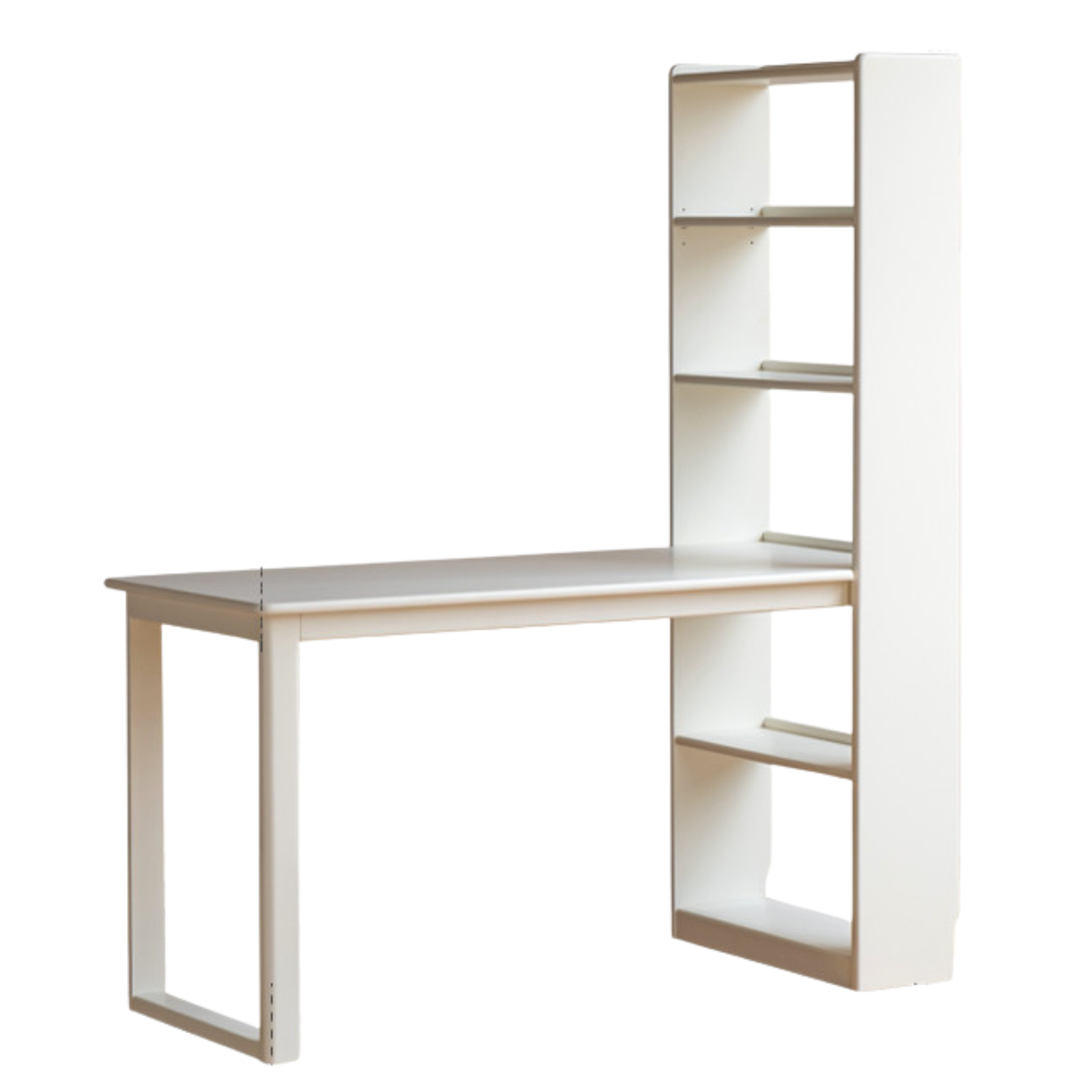 Poplar Solid Wood Office Desk Bookshelf Integrated