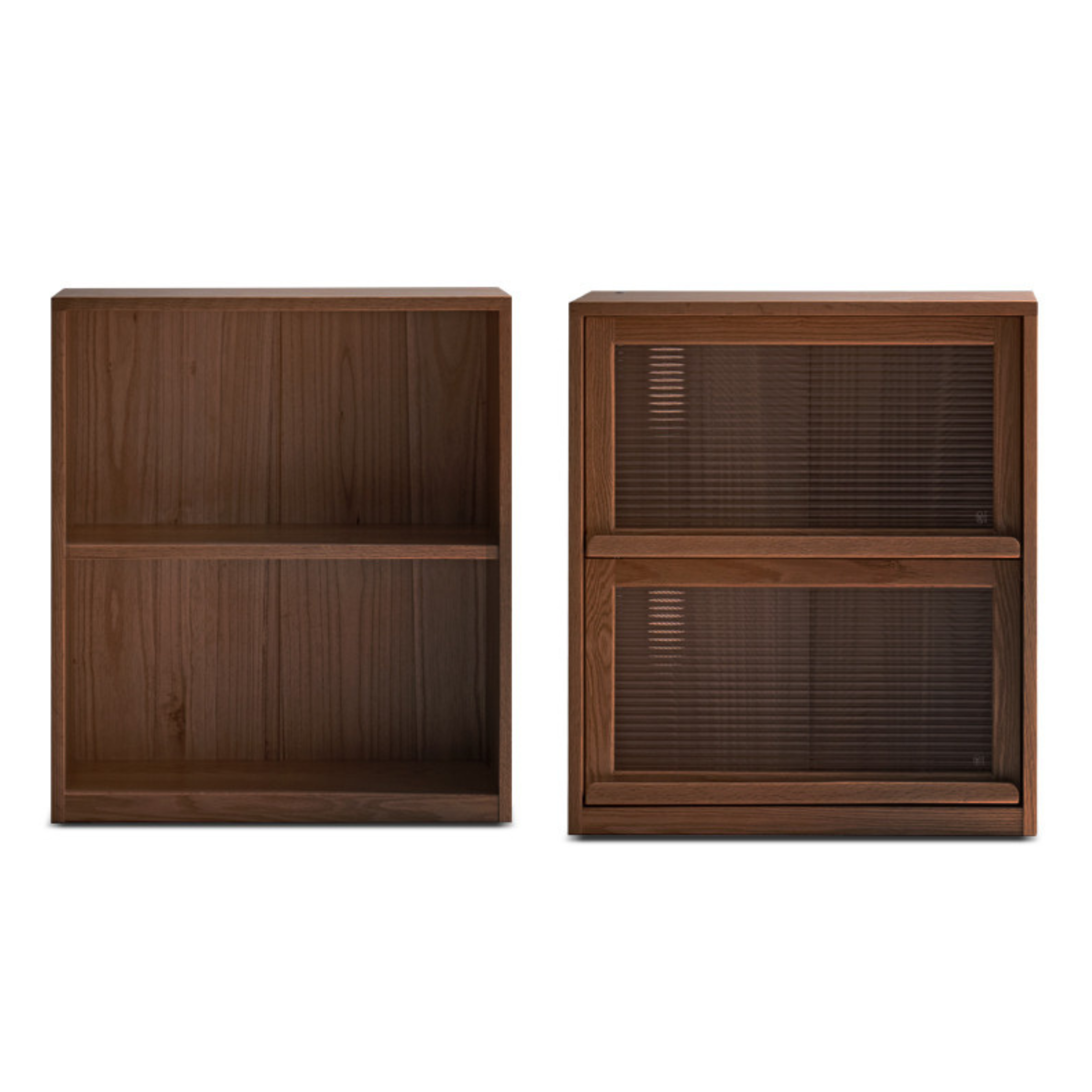 Black Walnut Solid Wood Low Bookshelf Wall Combination Floor-Standing Cabinet