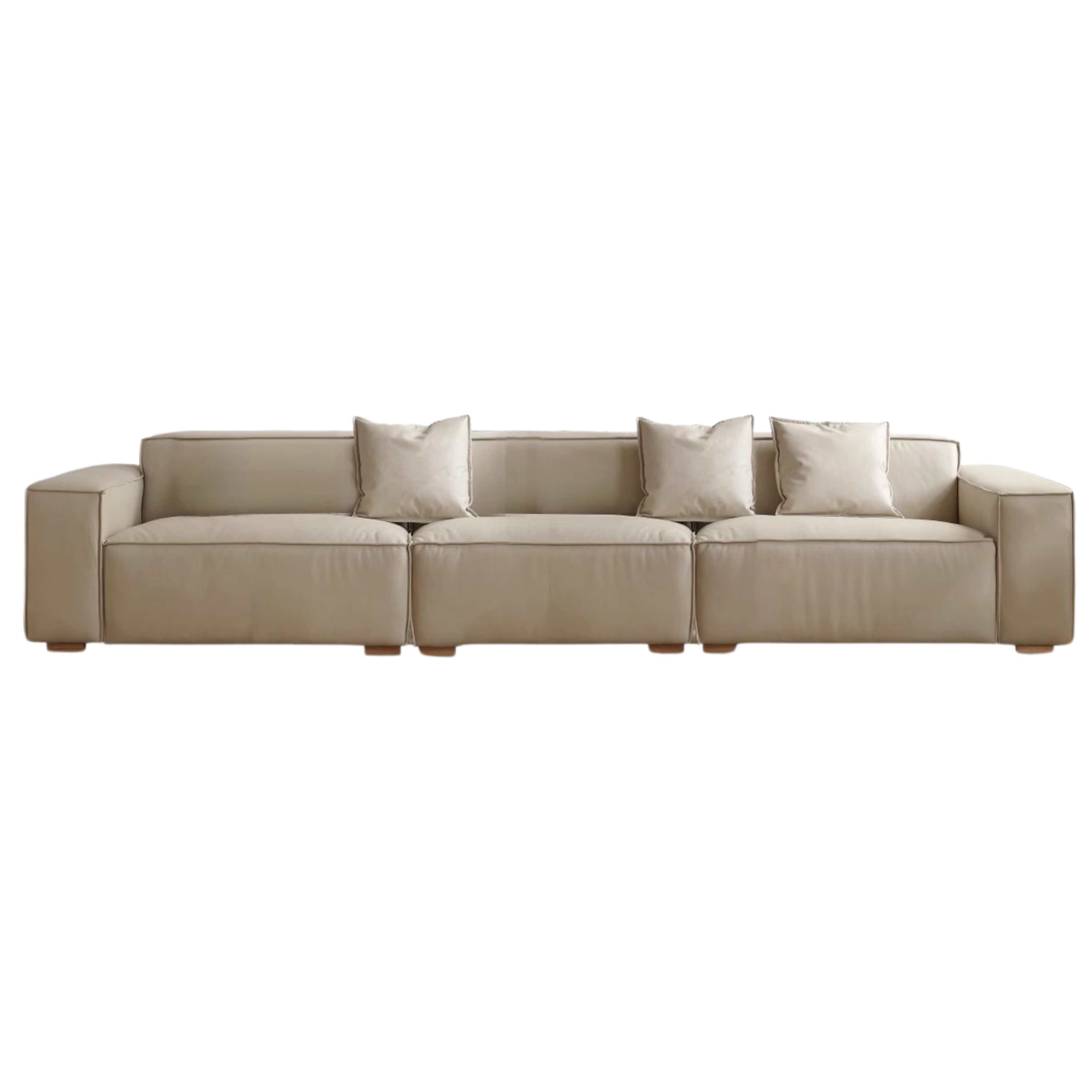 Luxury cow leather sofa, technical fabric sofa)