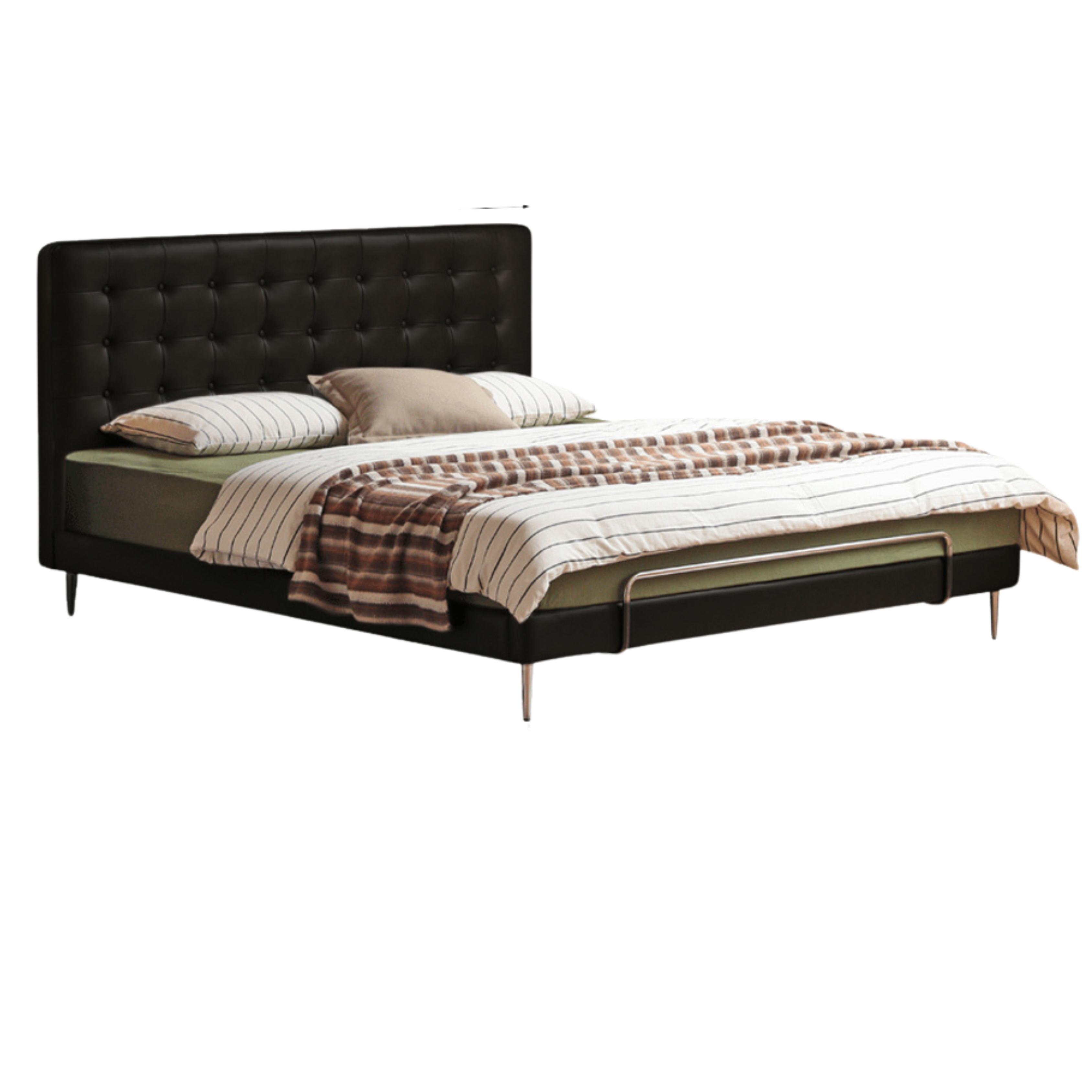 Genuine Leather Soft Covered Bed