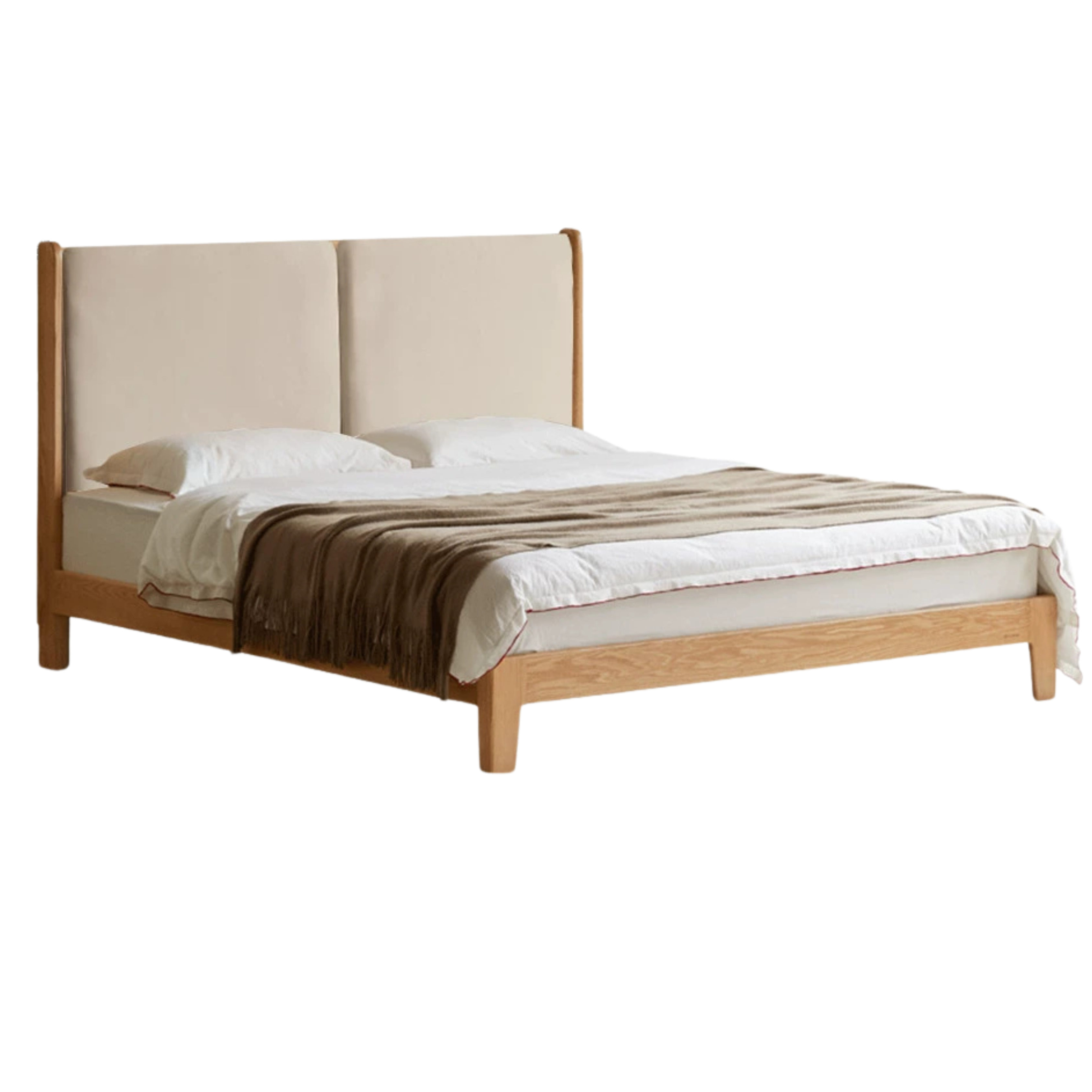 Oak Solid Wood Grille Bed Small Soft Bed