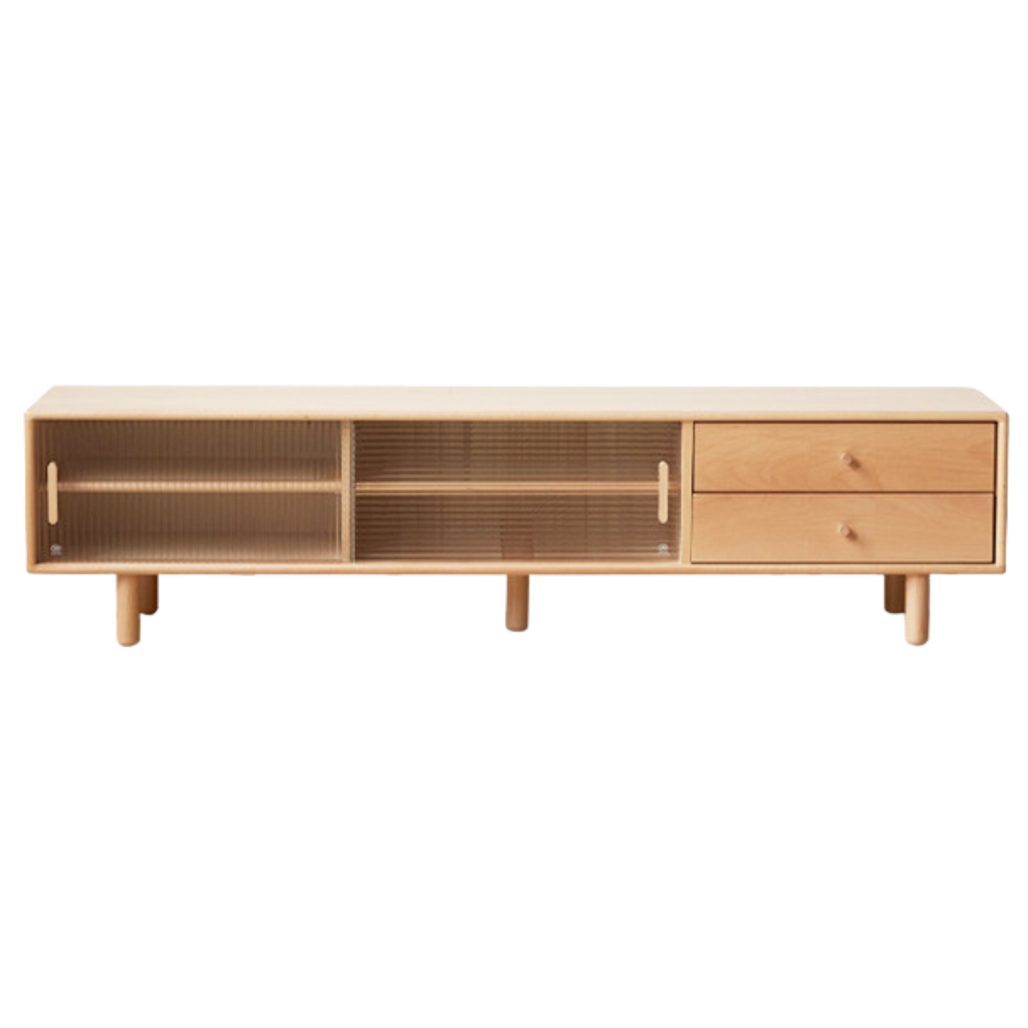 European Beech Solid Wood Large Capacity TV Cabinet