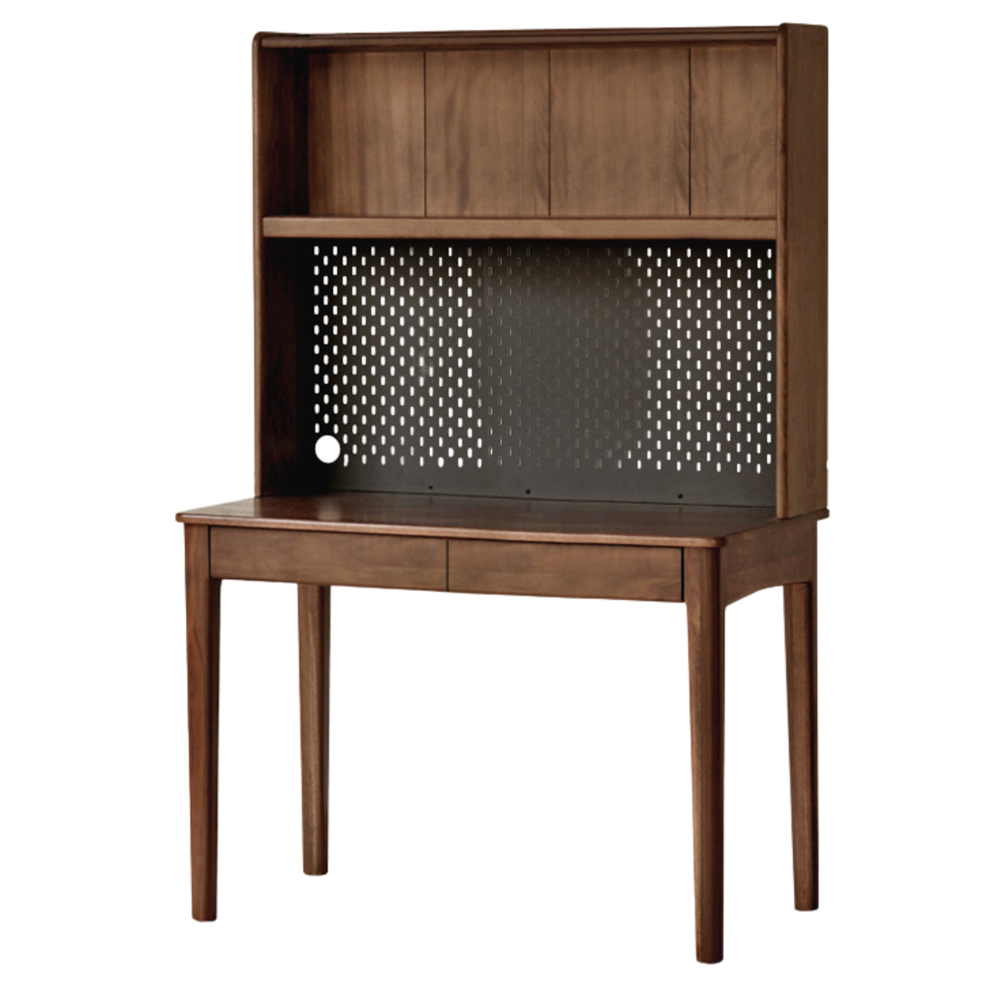 Black Walnut Solid Wood Desk Bookshelf