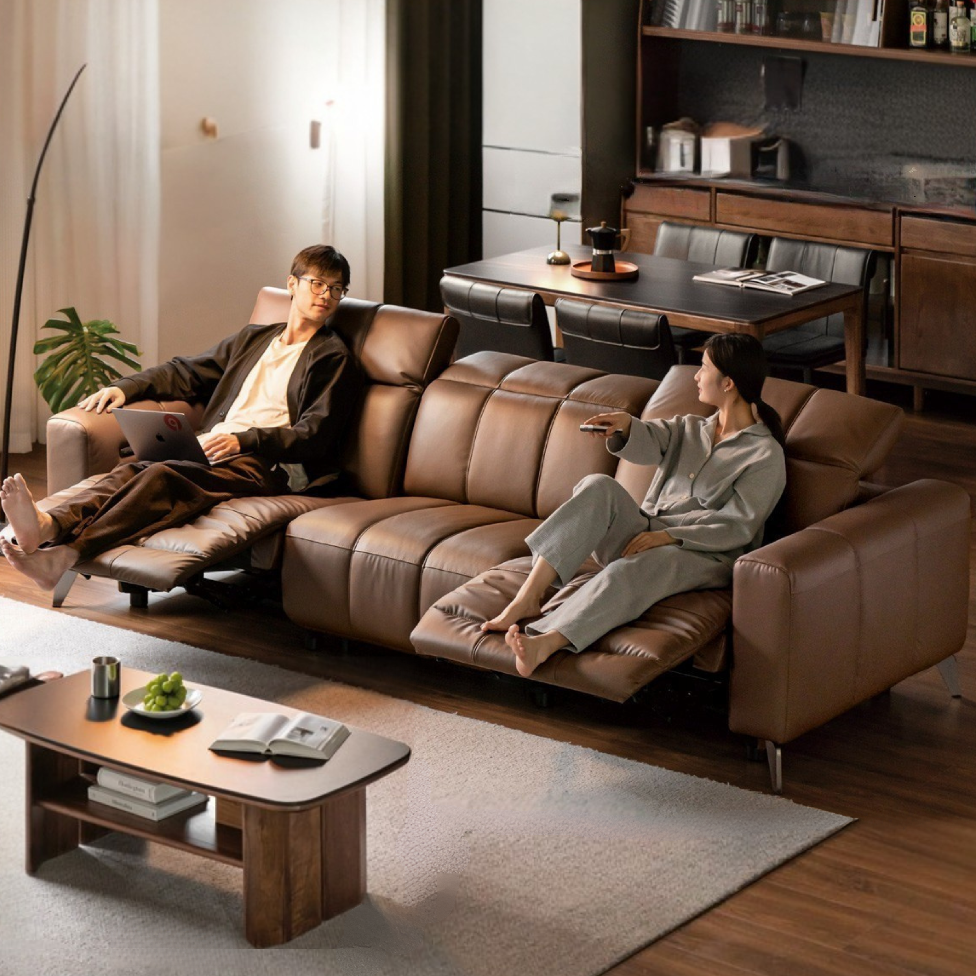 Electric Leather Zero Wall Function Sofa