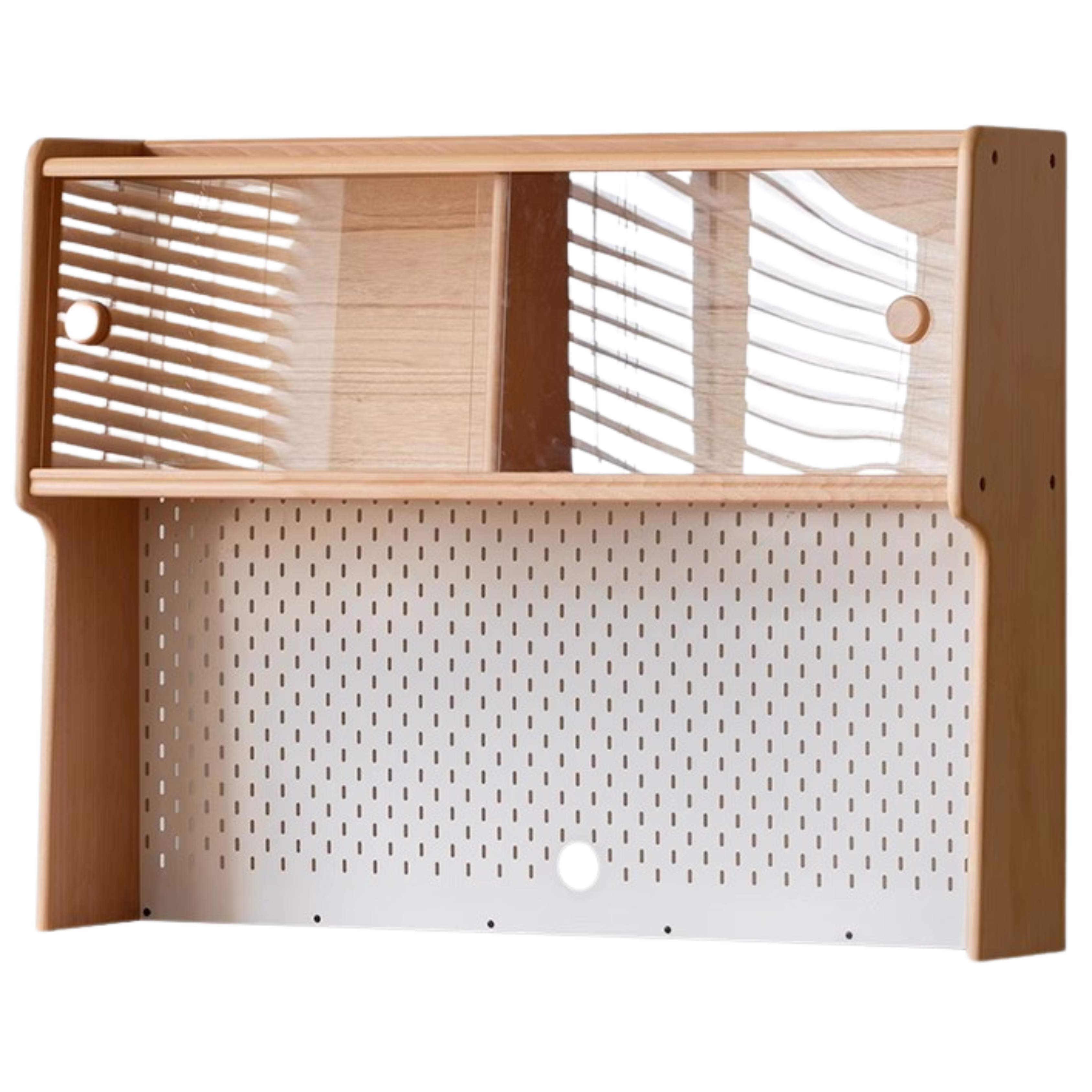 Beech, Oak Solid Wood Study Desk with Shelf