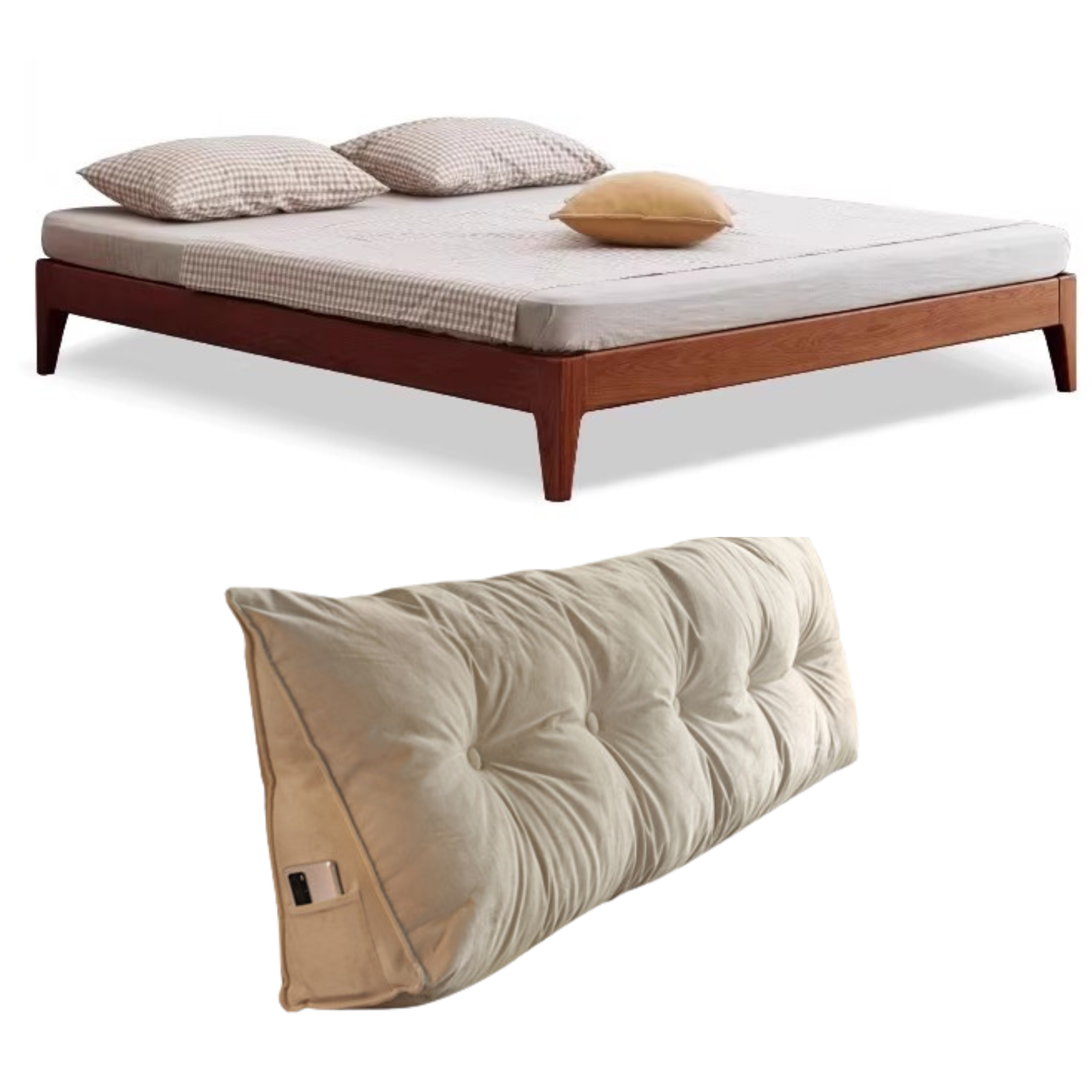 Oak solid wood tatami bed modern minimalist.