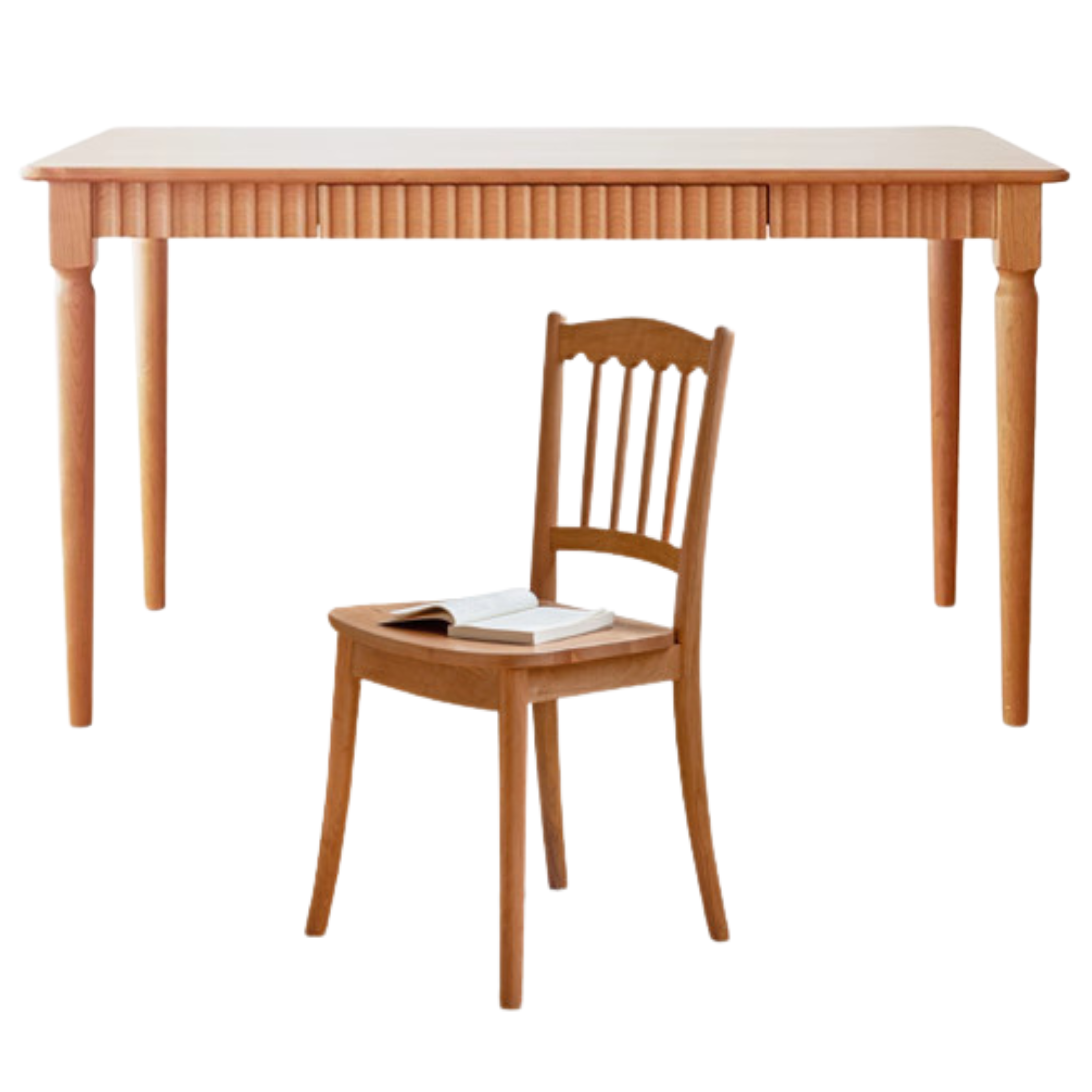Cherry wood, light retro dining table