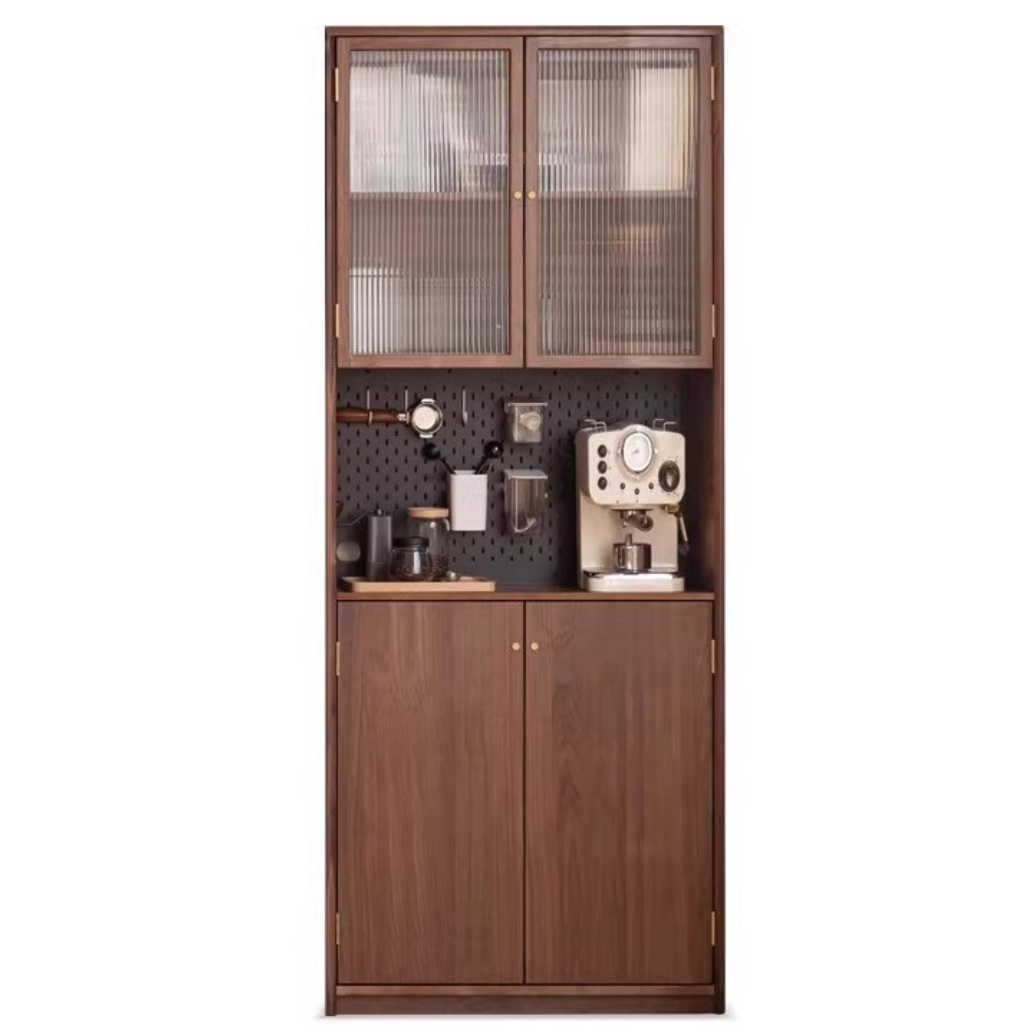 Black Walnut Solid Wood Bookcase Floor-Standing Free Combination Bookshelf