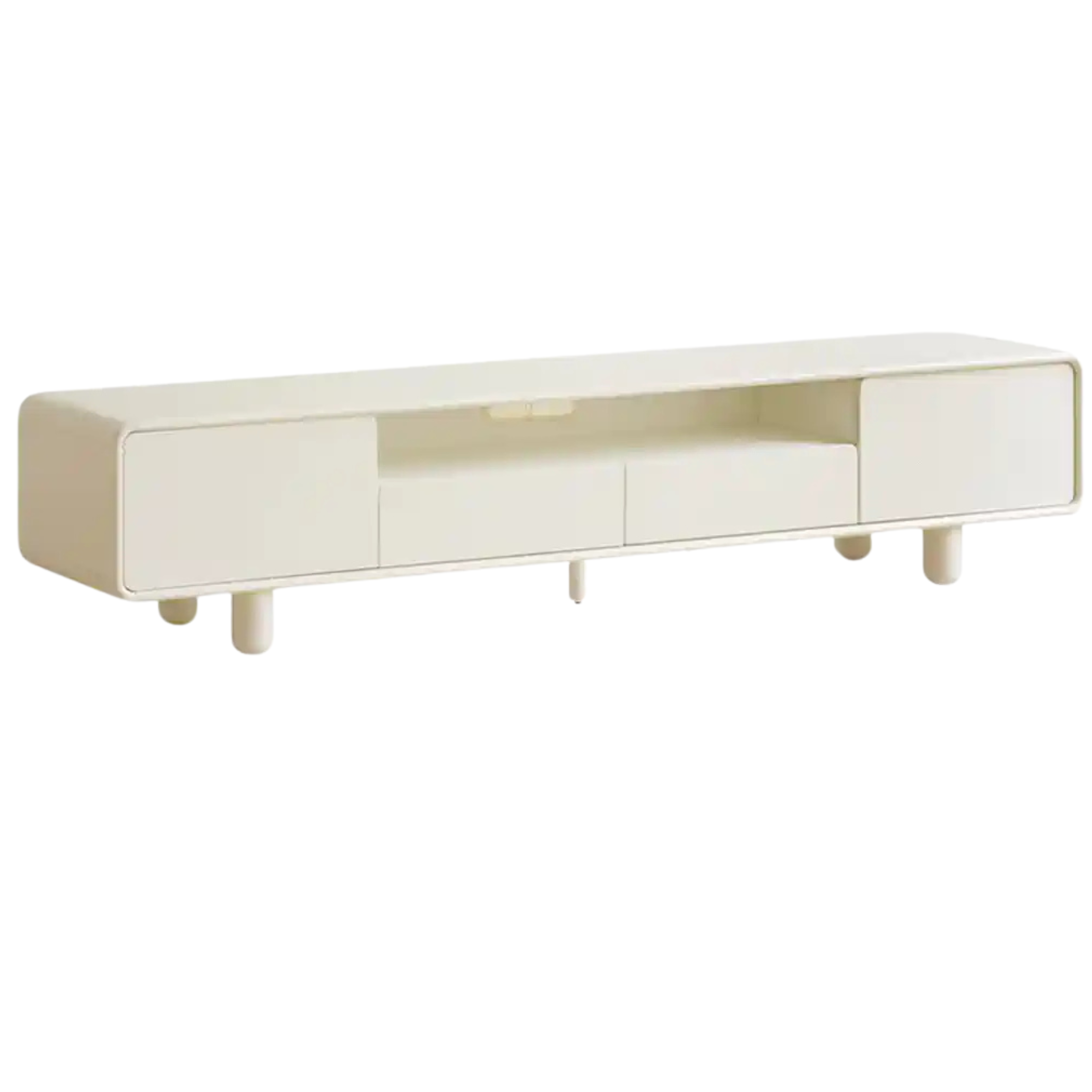 Rubber Solid Wood French Cream Style TV Cabinet