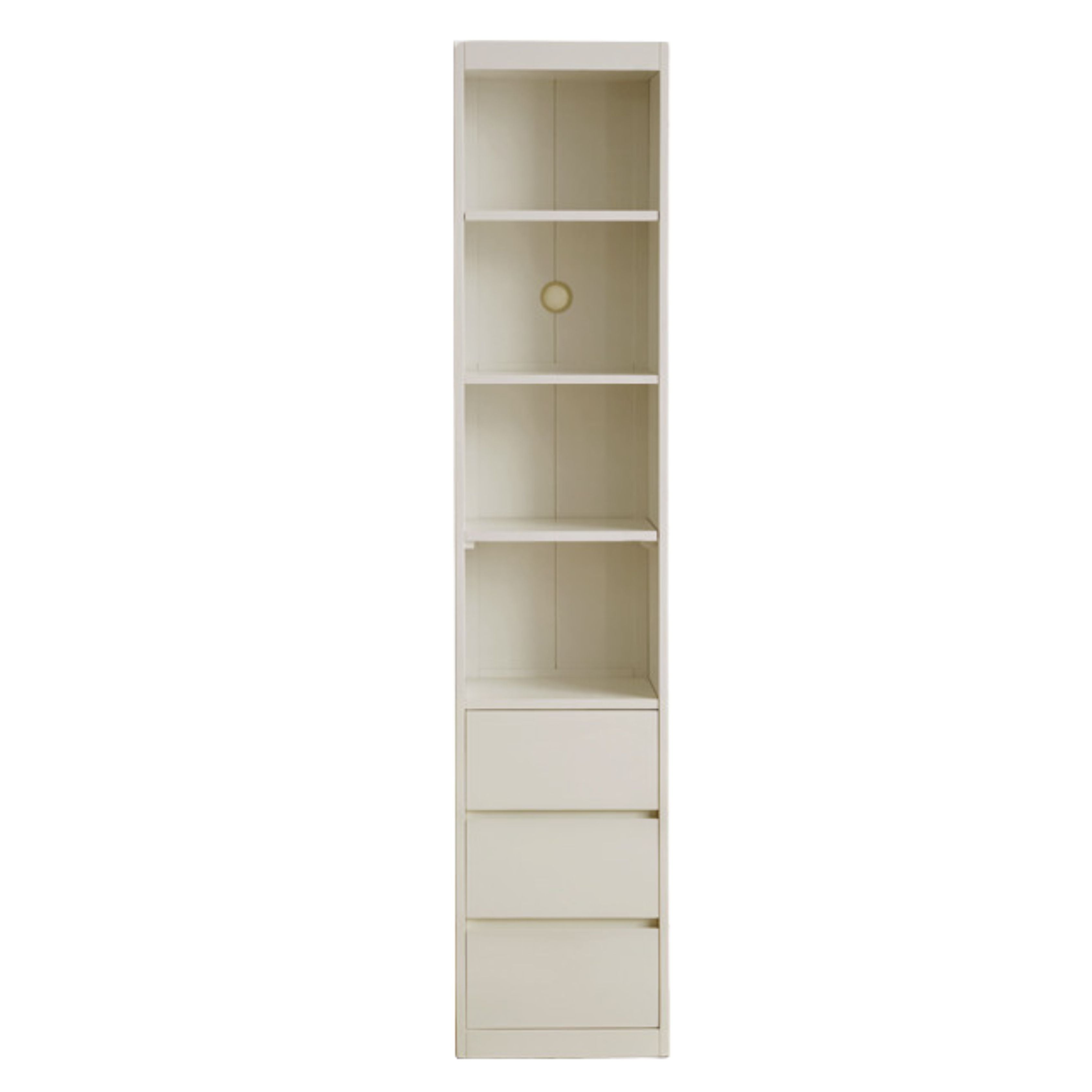 Poplar Solid Wood Bookcase Cream Style