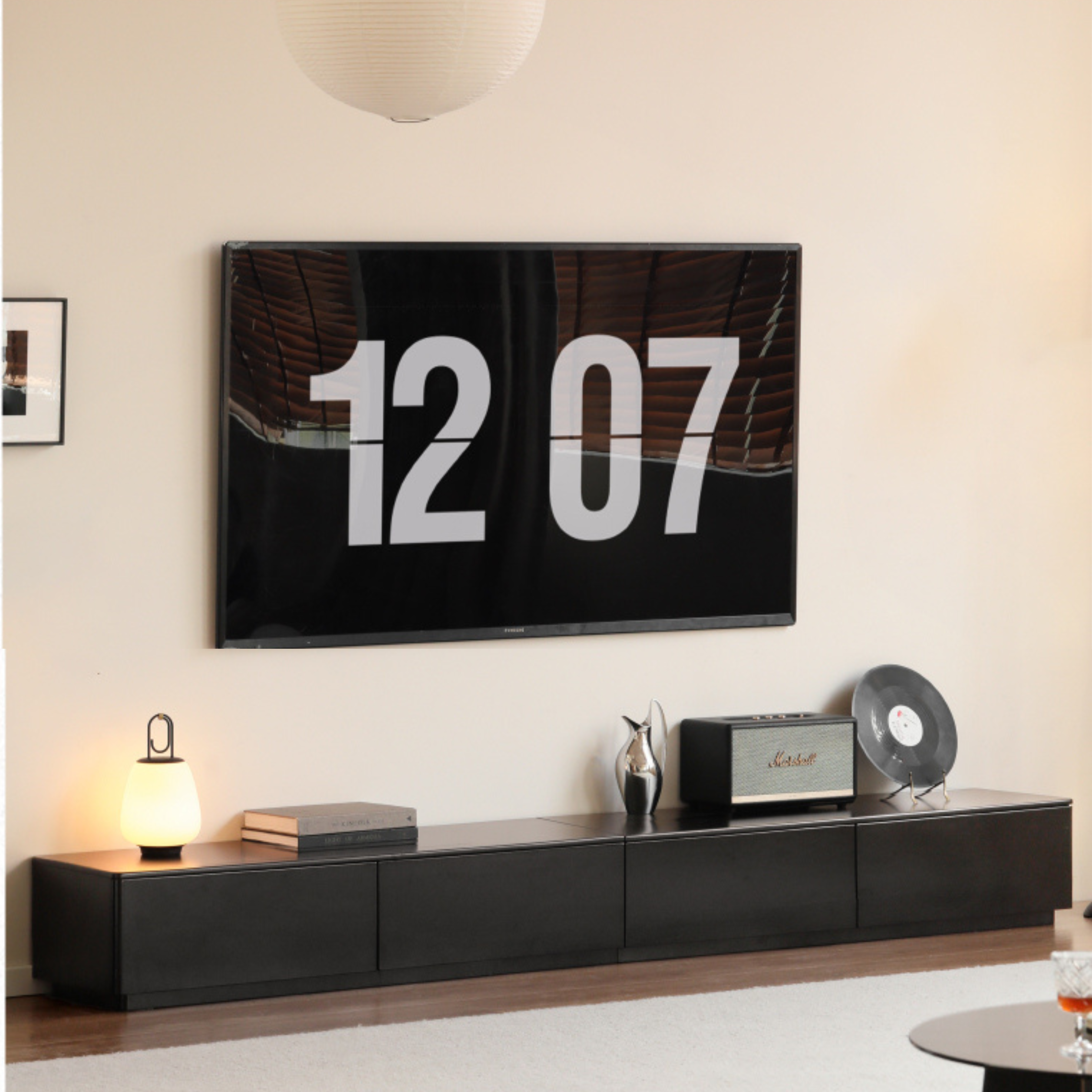 Poplar Solid Wood Floor Storage TV Cabinet