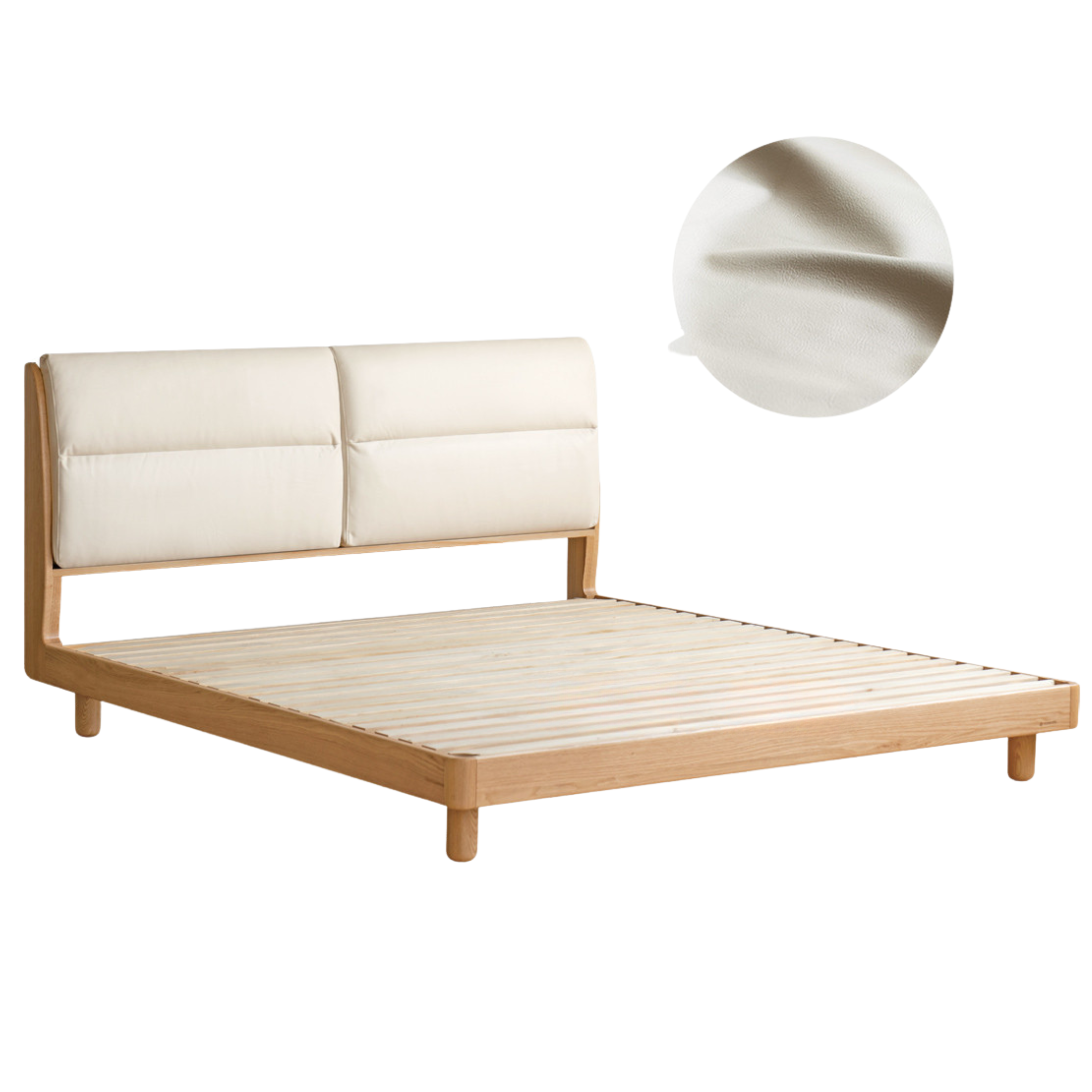 Oak solid wood bed modern simple<