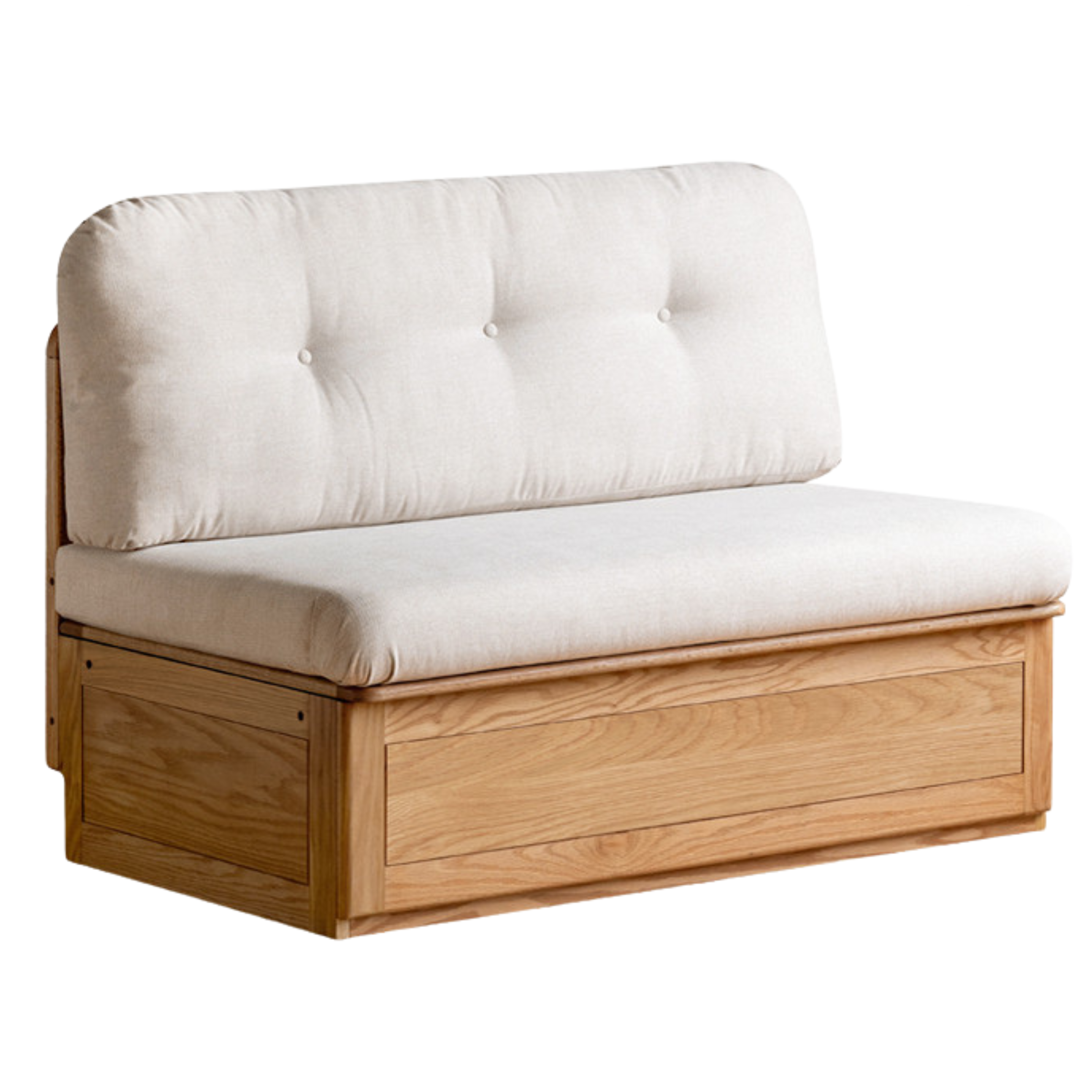 Oak Solid Wood Fabric Card Seat Floor Box Sofa