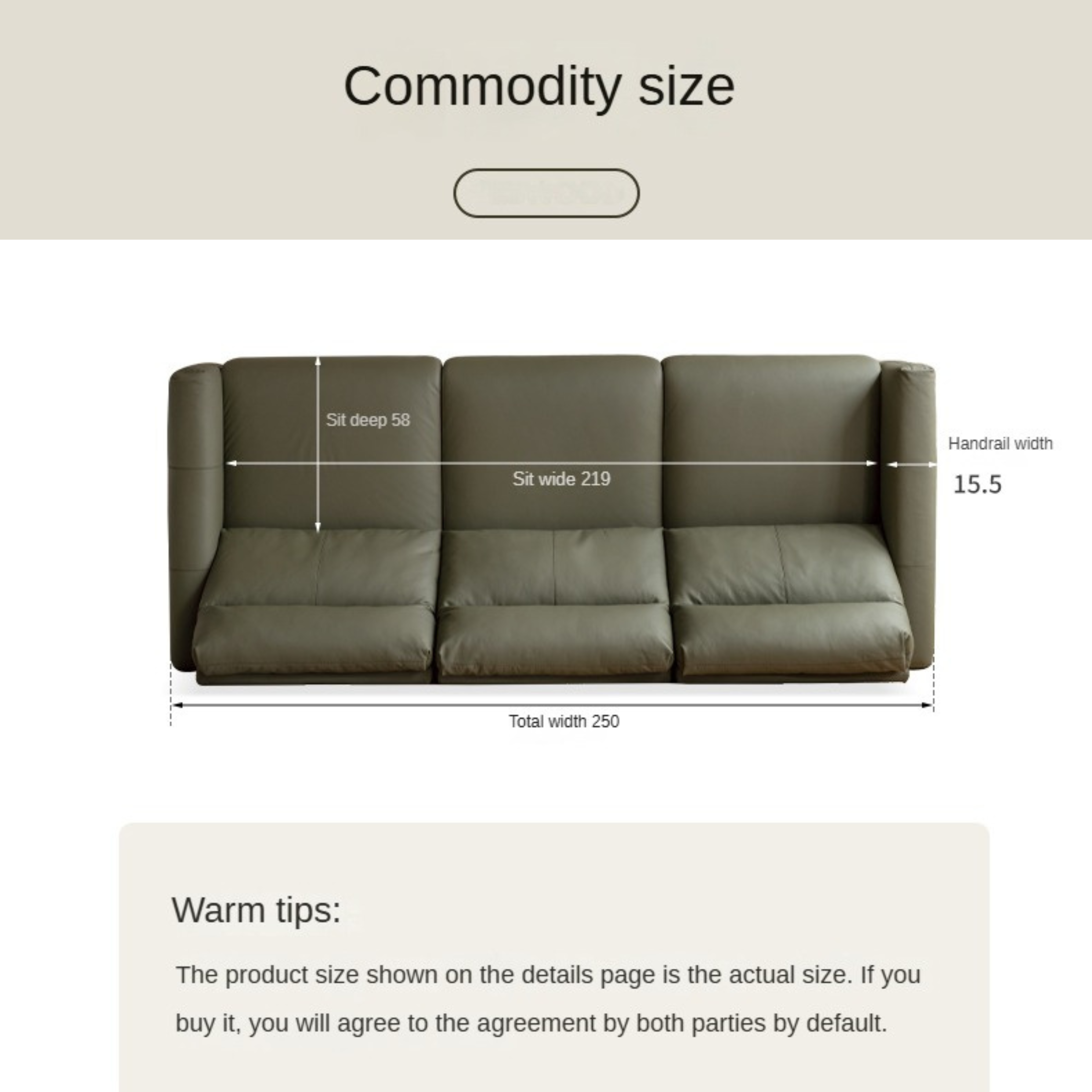 Top Layer Cowhide Leather Straight Sofa Modern
