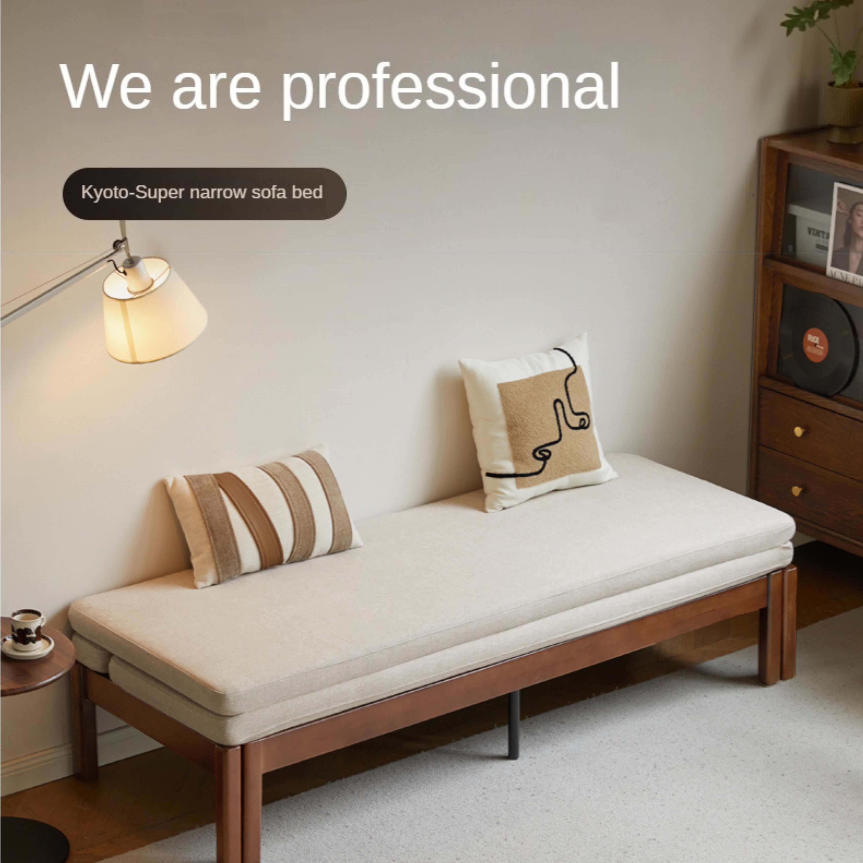 Beech Solid Wood Sofa Folding Dual Purpose Bed Sofa.
