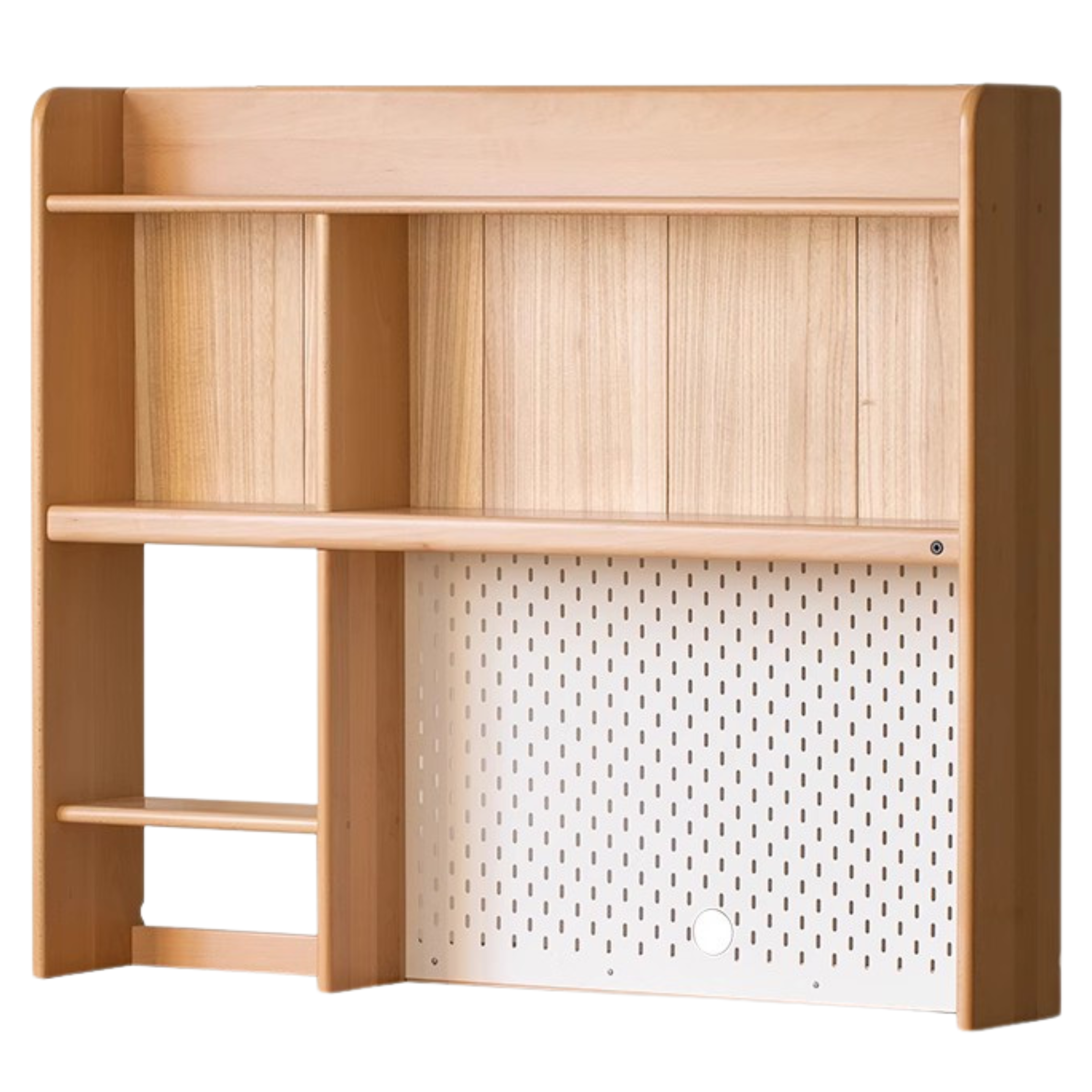 Beech, Oak Solid Wood Study Desk with Shelf