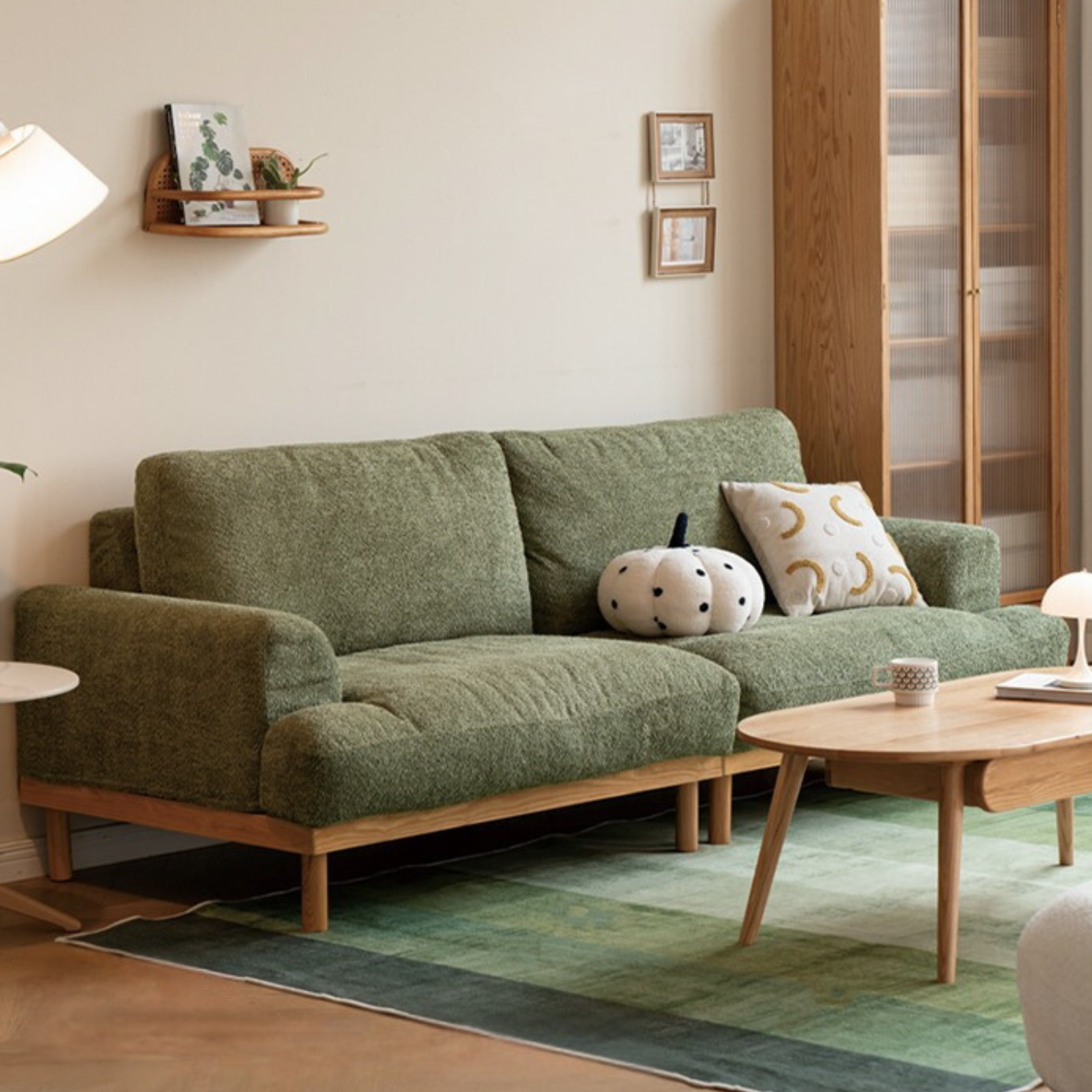 Ash Solid Wood Fabric Sofa Nordic Modern