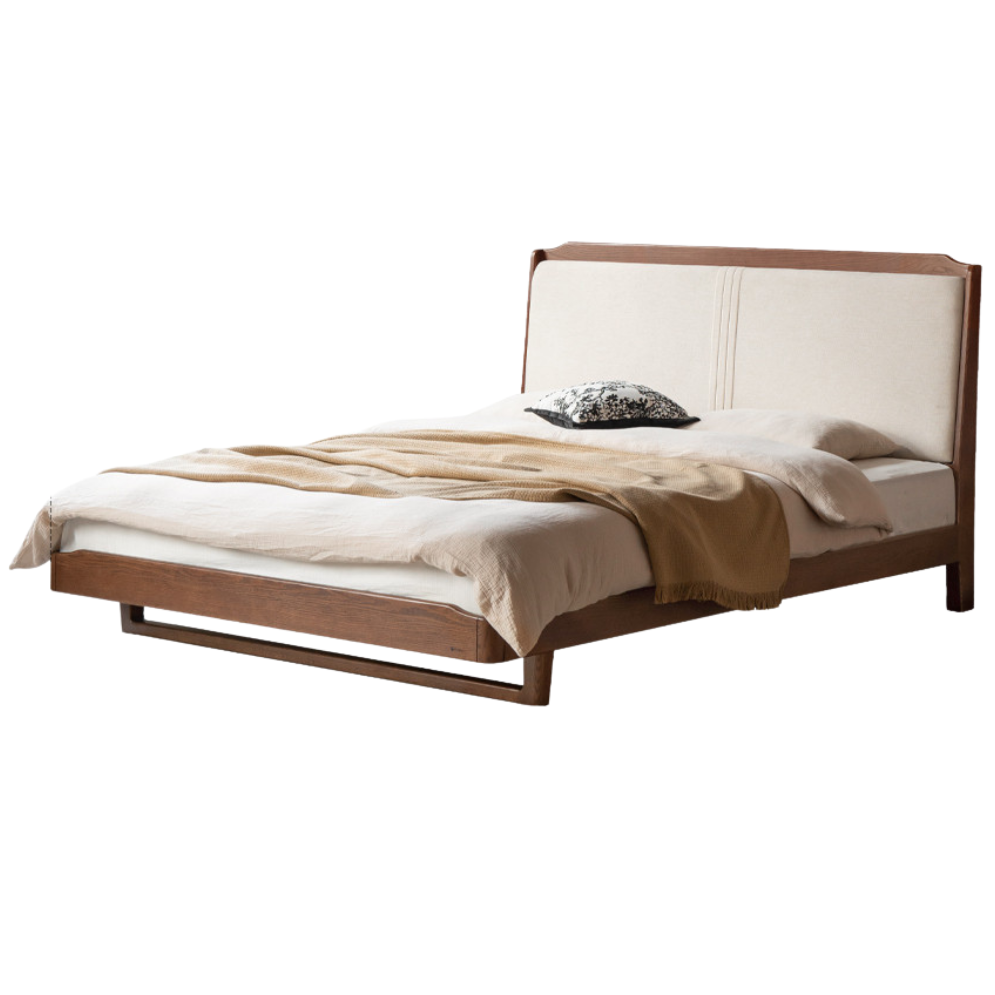 Oak Solid Wood Leather Soft Bed