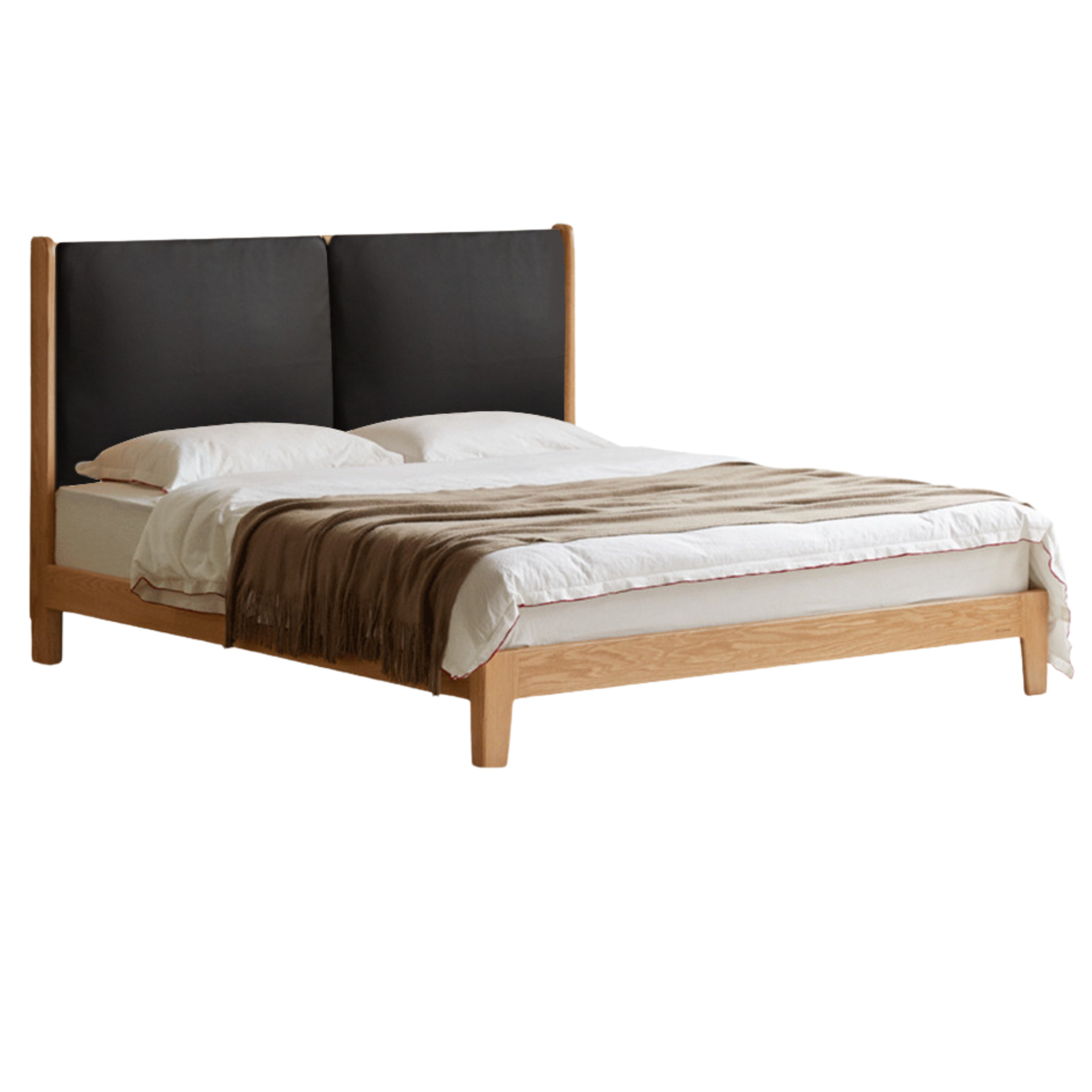Oak Solid Wood Grille Bed Small Soft Bed