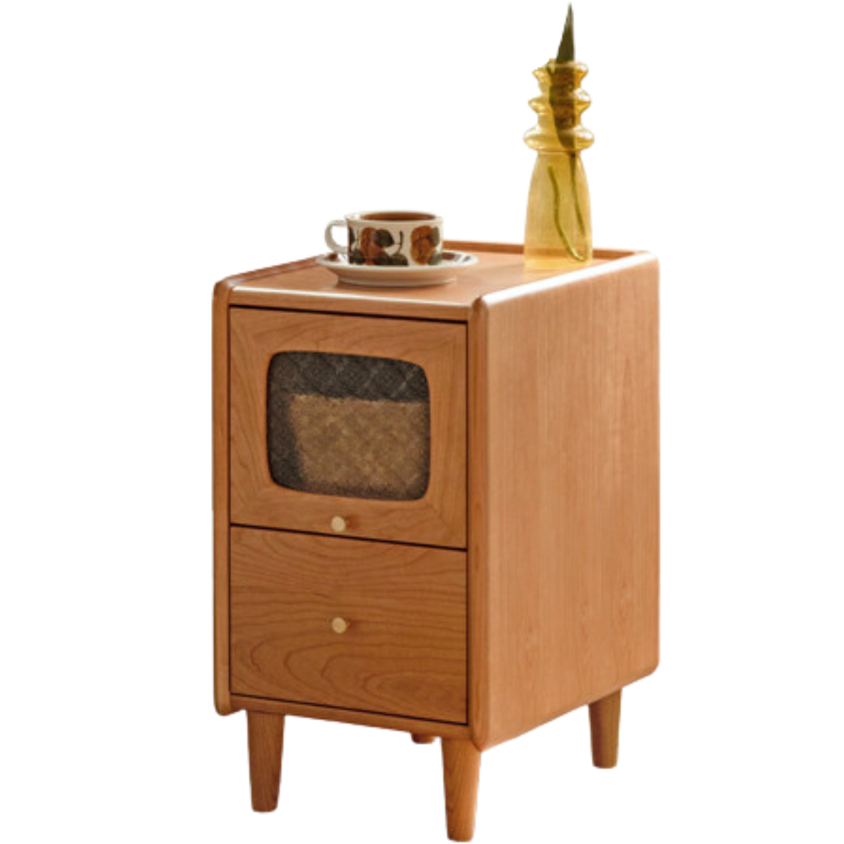 Cherry Solid Wood Retro Nightstand