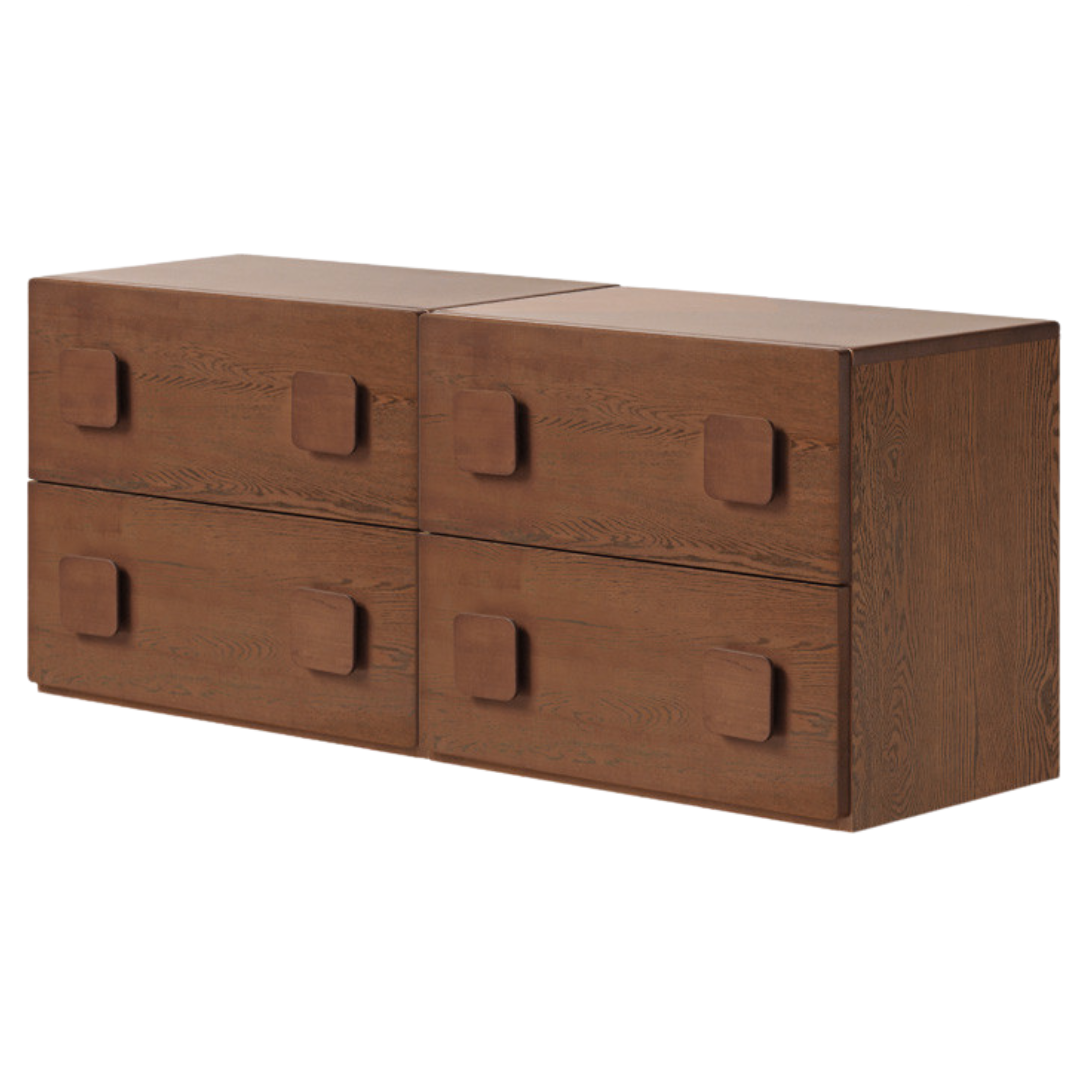 Black Walnut Solid Wood TV Cabinet Module Combination