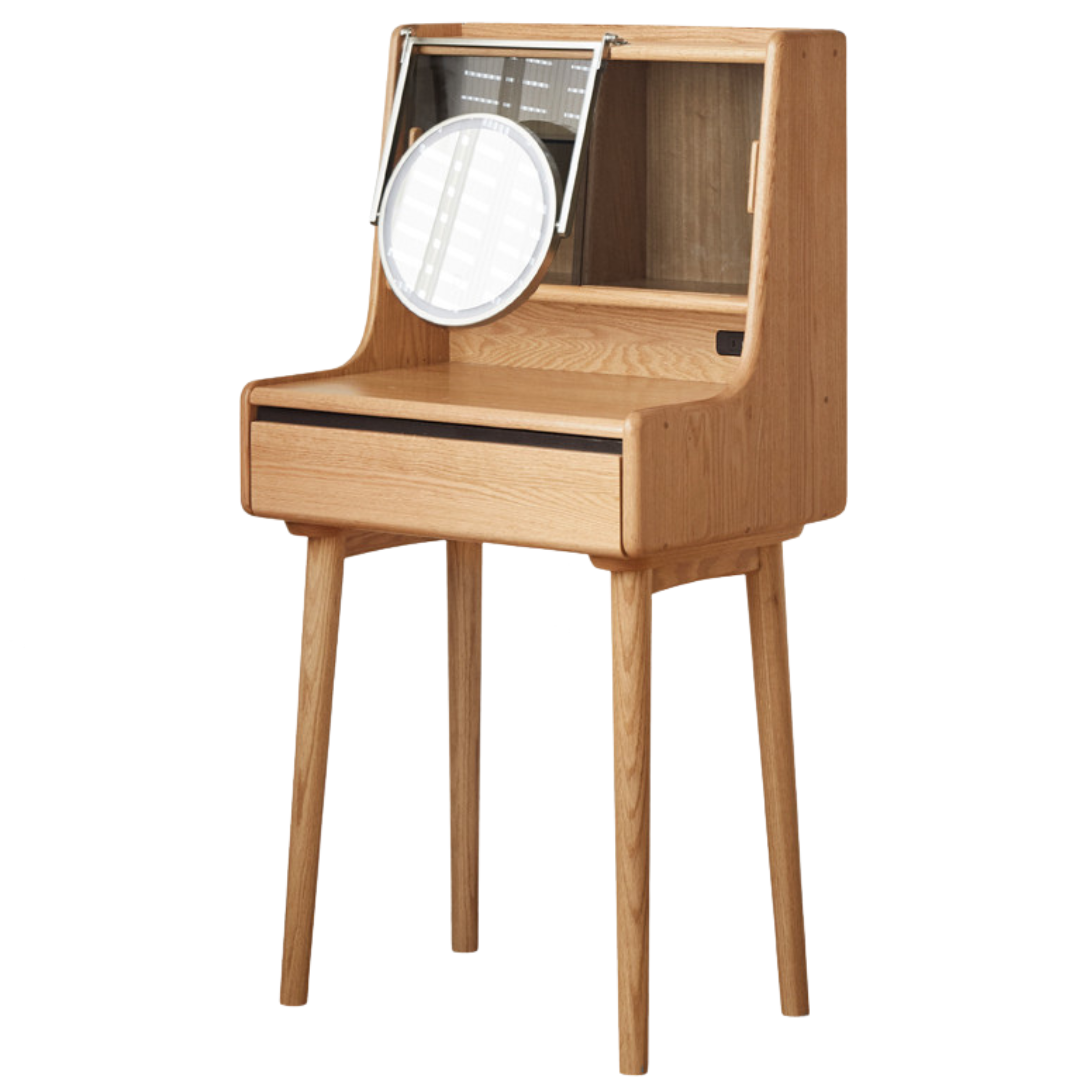 Oak Solid Wood Dressing Table Shelf Integrated.