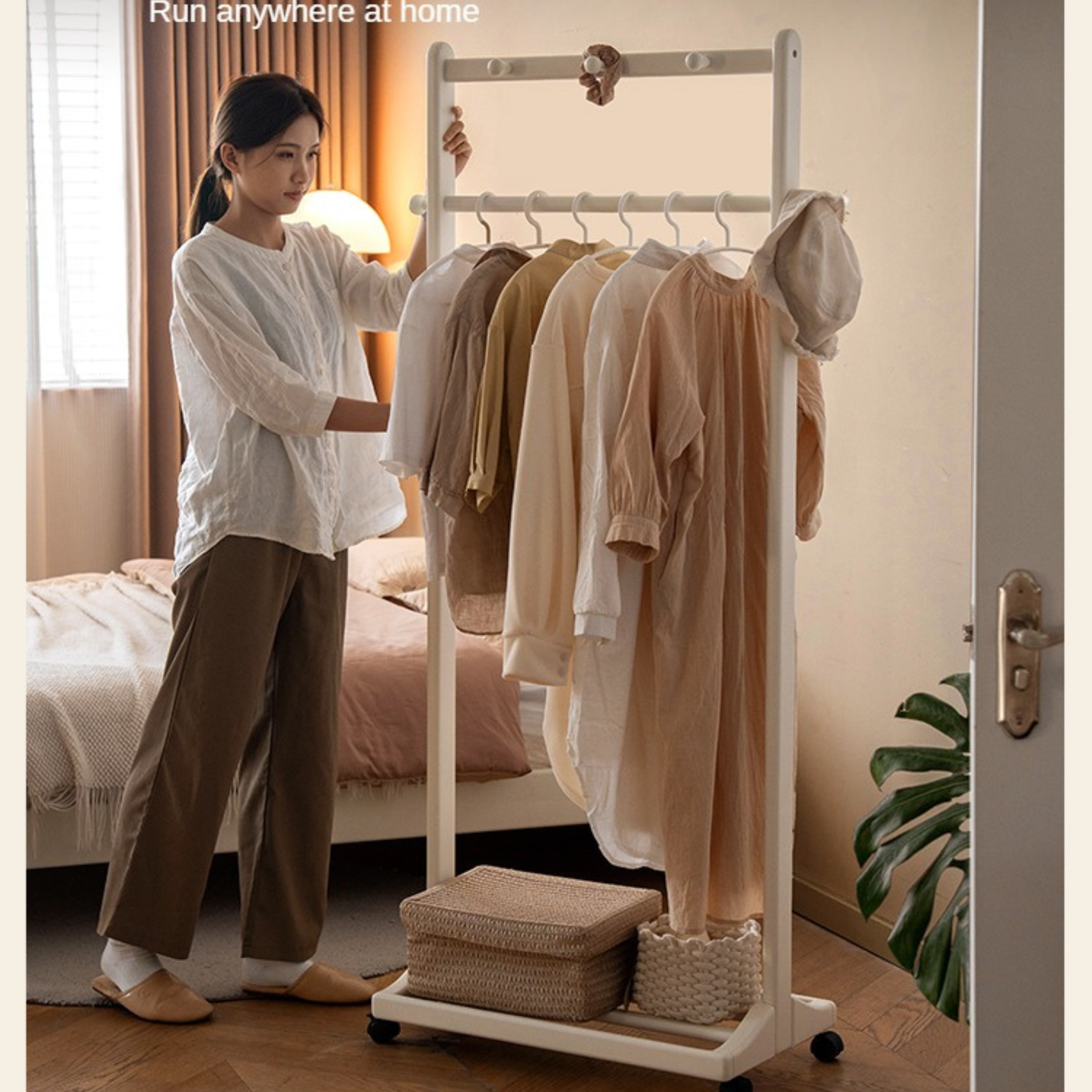 Birch Solid Wood White Cream Style Hanger