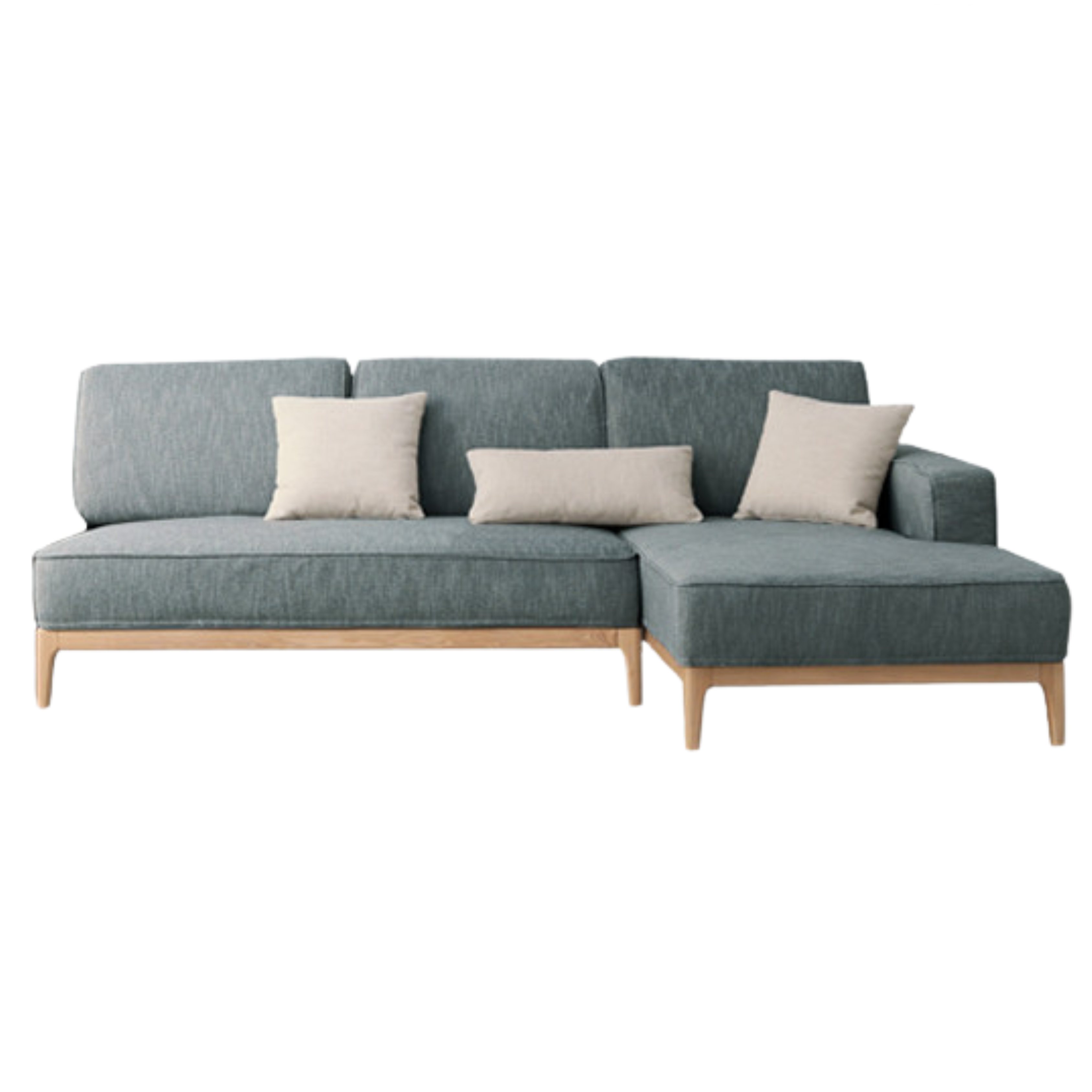 Ash Solid Wood Fabric Corner Sofa Modern Simple