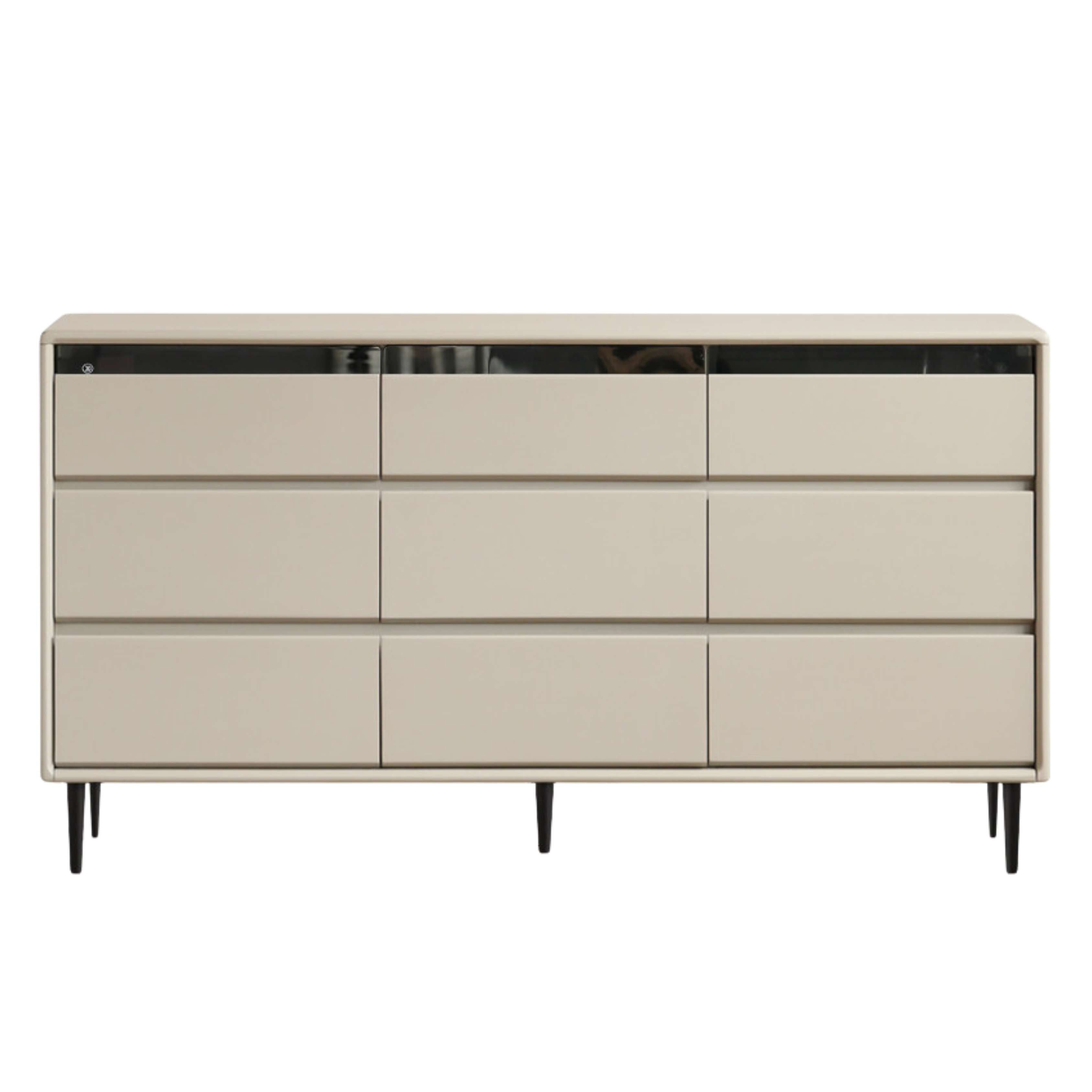 Tulip, Rubber Solid Wood Light Luxury Gray Chest of Drawers.