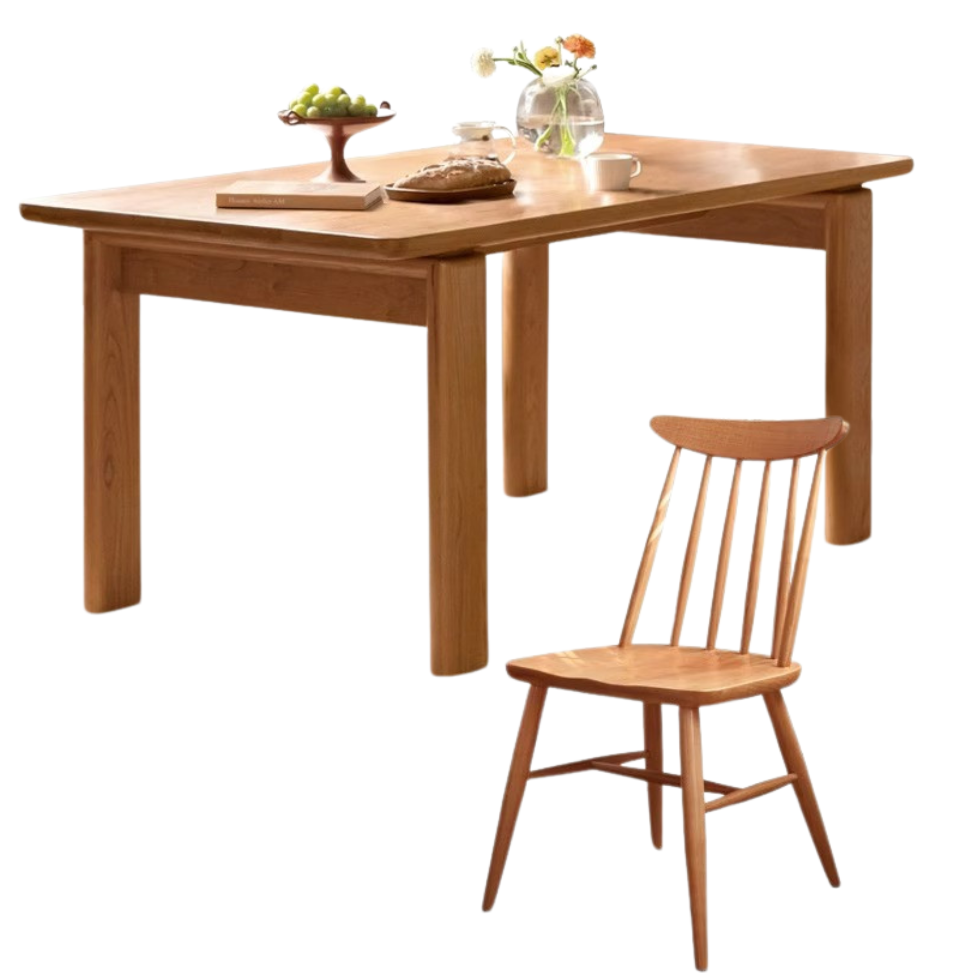 Cherry Solid Wood Long Dining Table