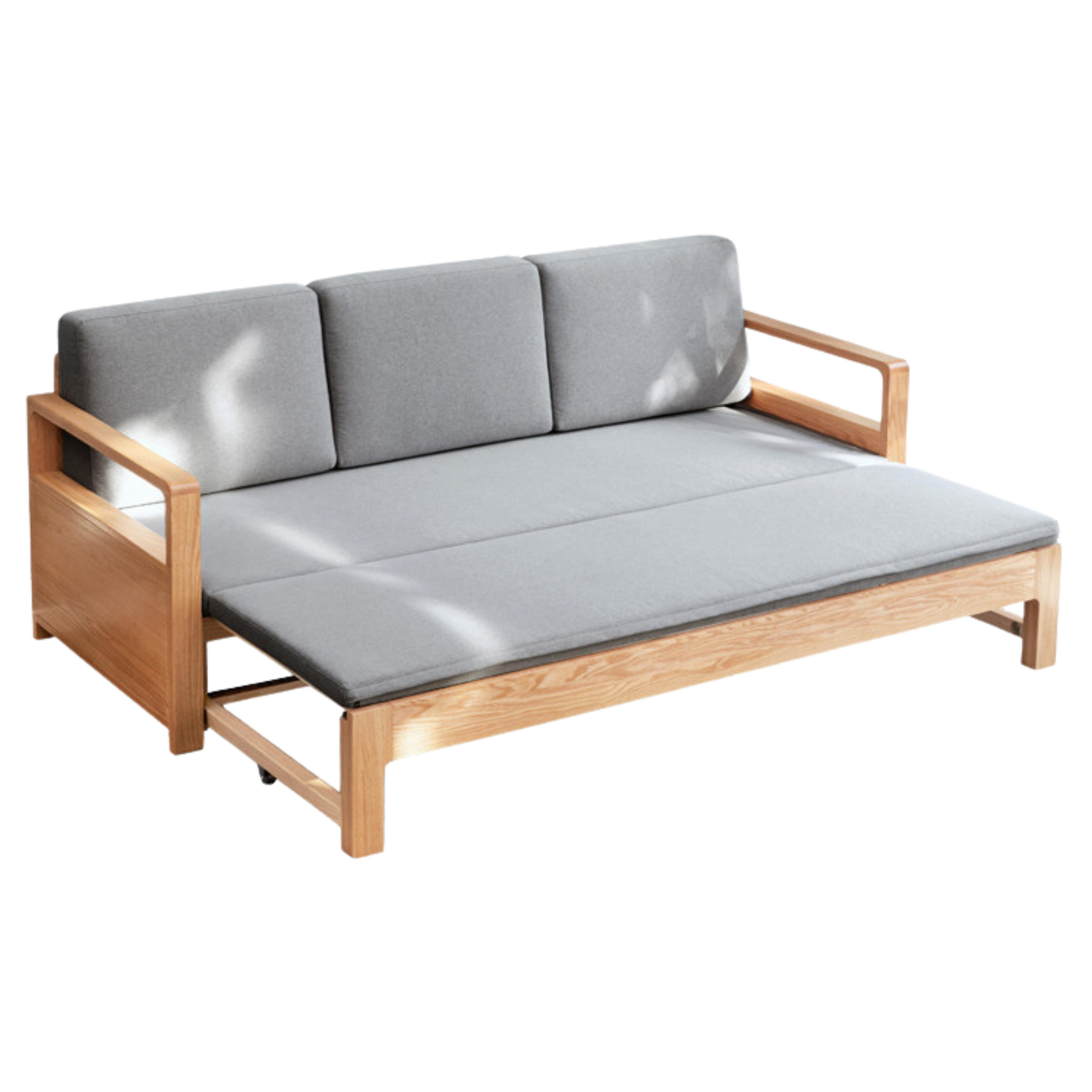 Oak solid woof Sofa bed ,folding storage