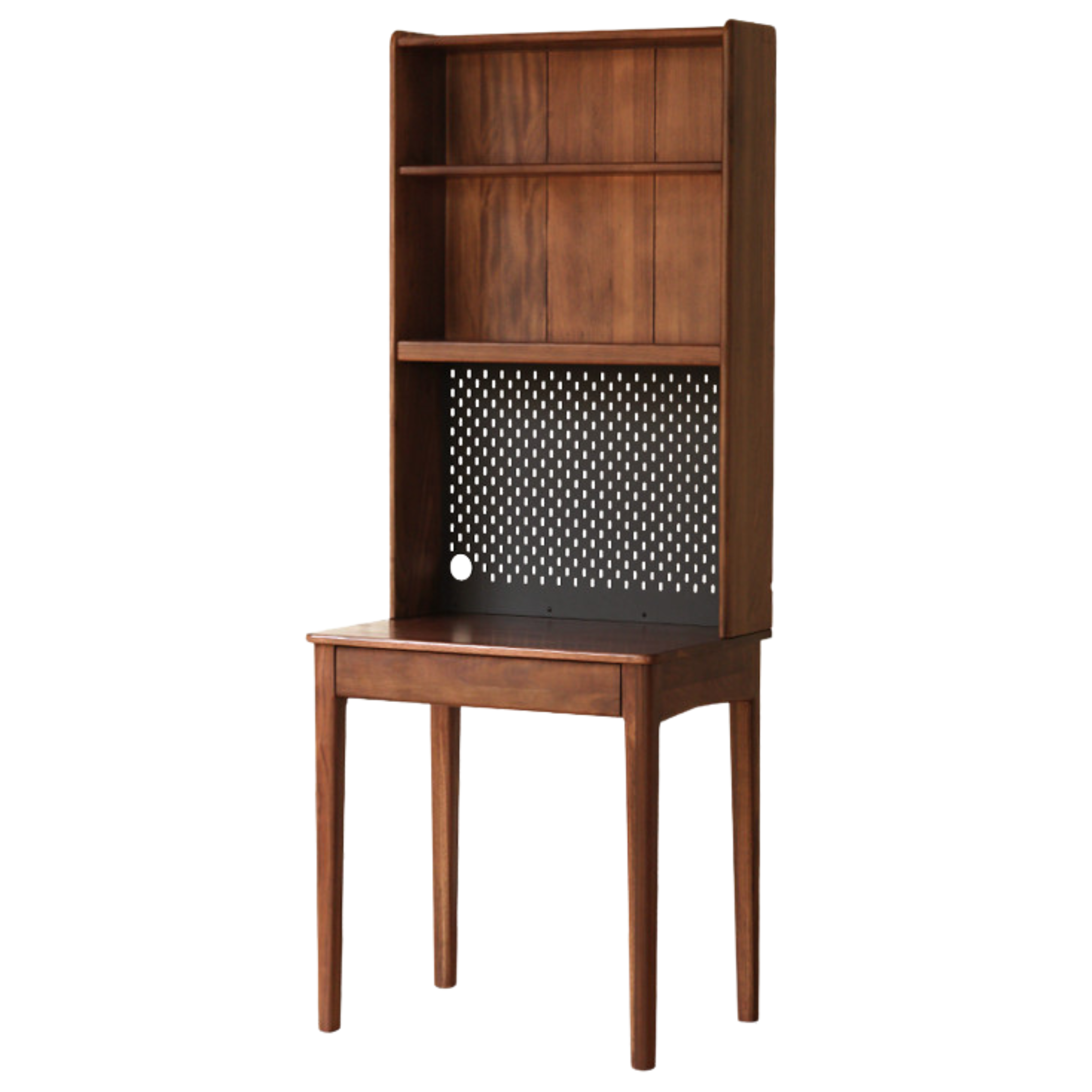 Black Walnut Solid Wood Desk Bookshelf