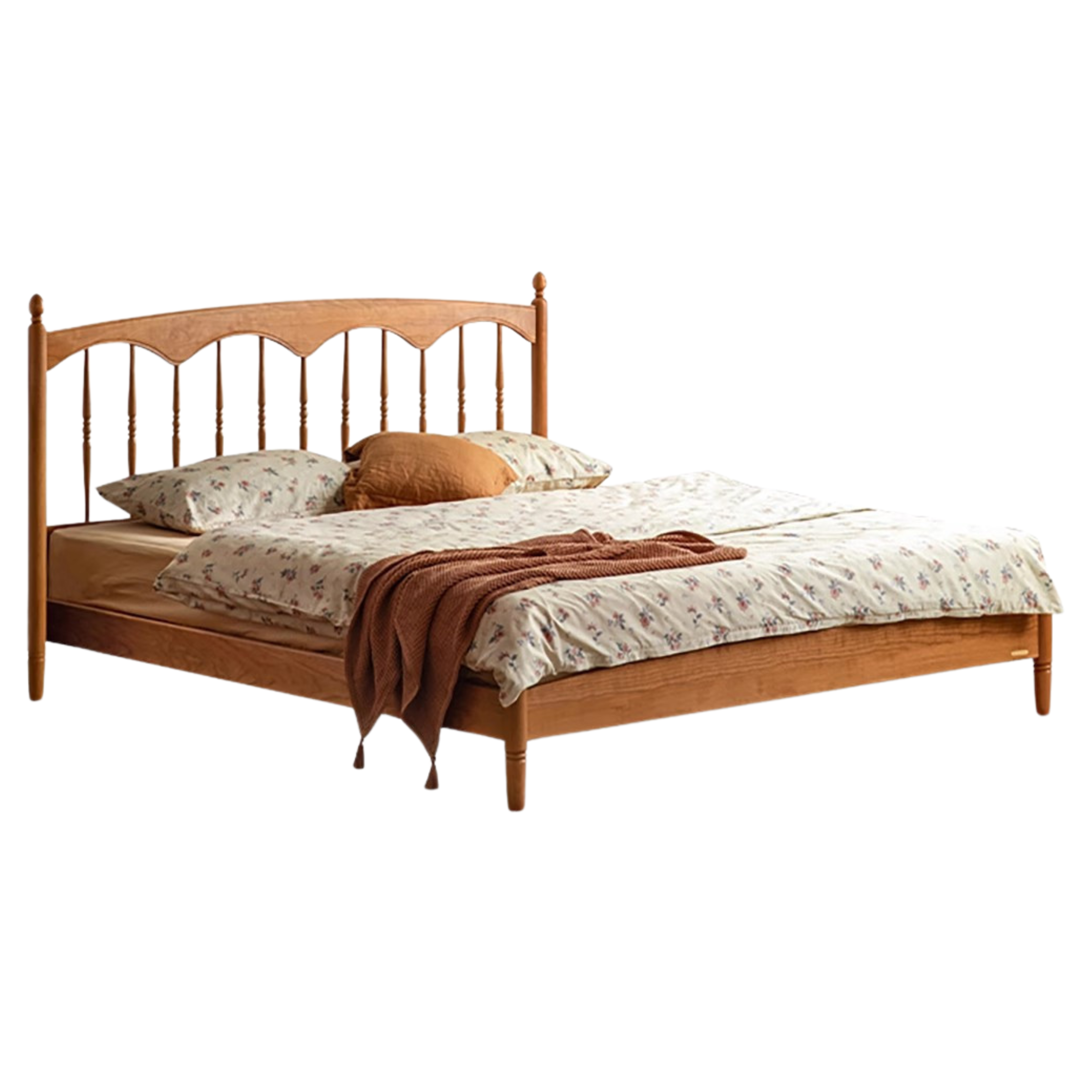 Cherry wood solid wood bed ,Retro style, princess bed