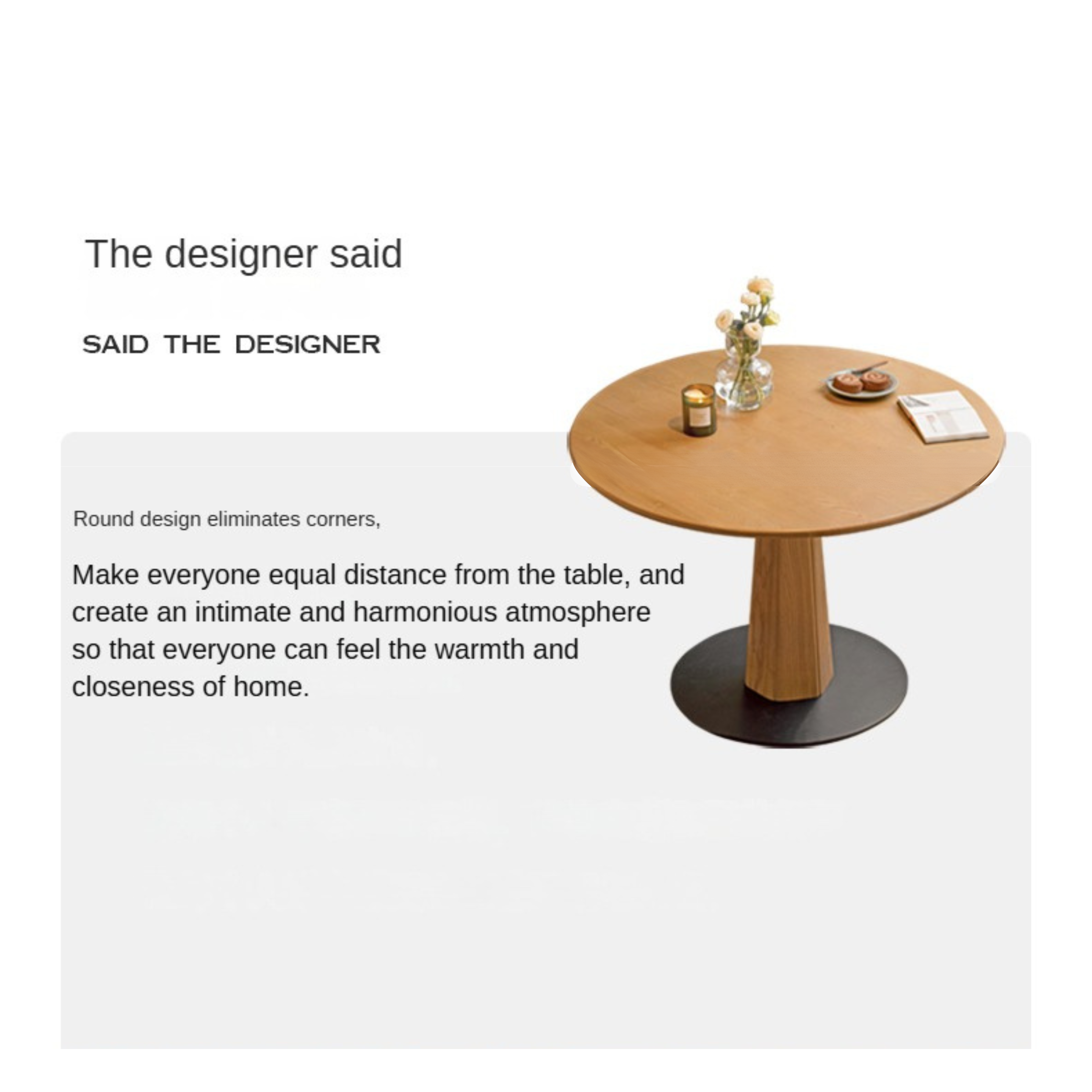 Ash Solid Wood Nordic Dining Round Table