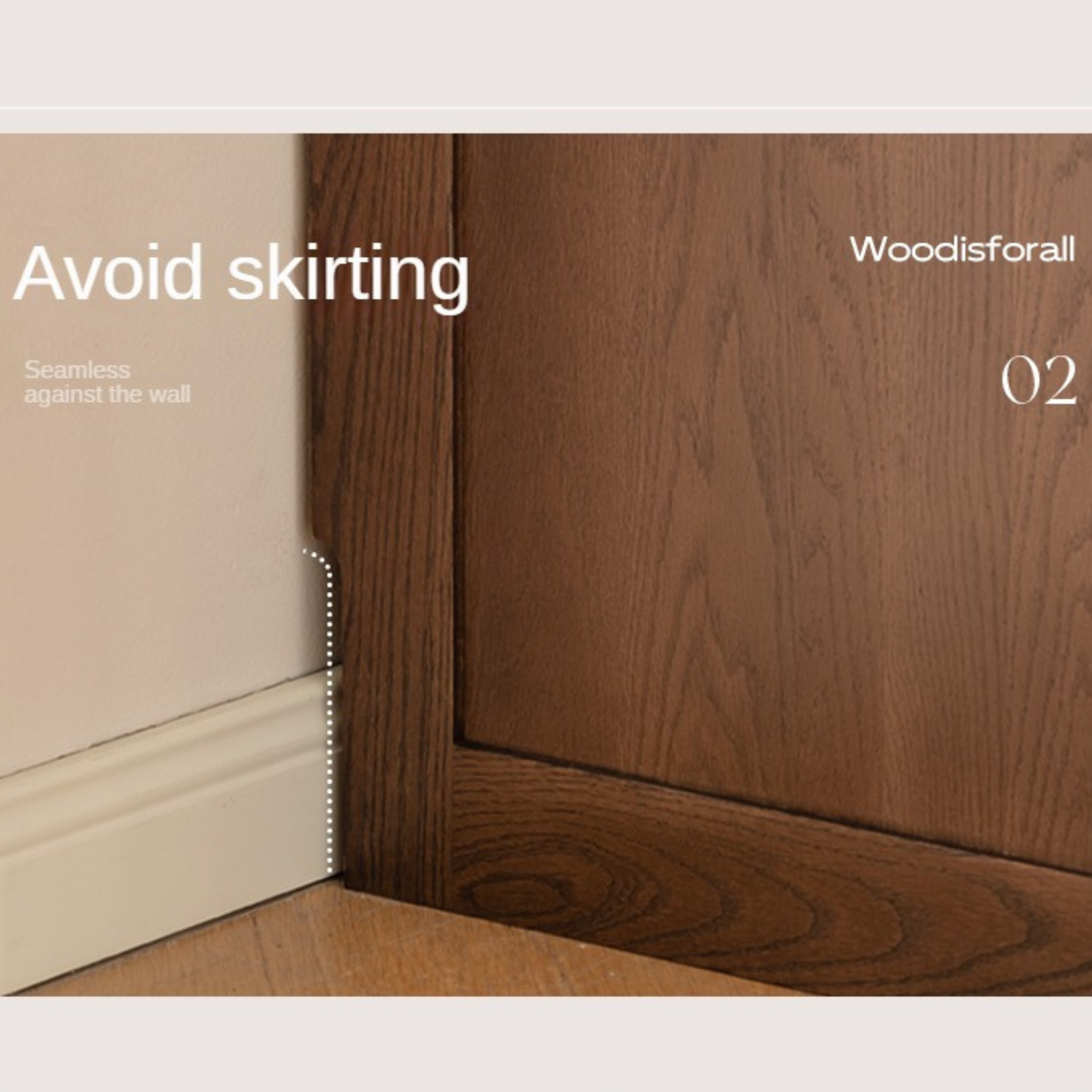 Oak Solid Wood Sliding Door Modern Wardrobe