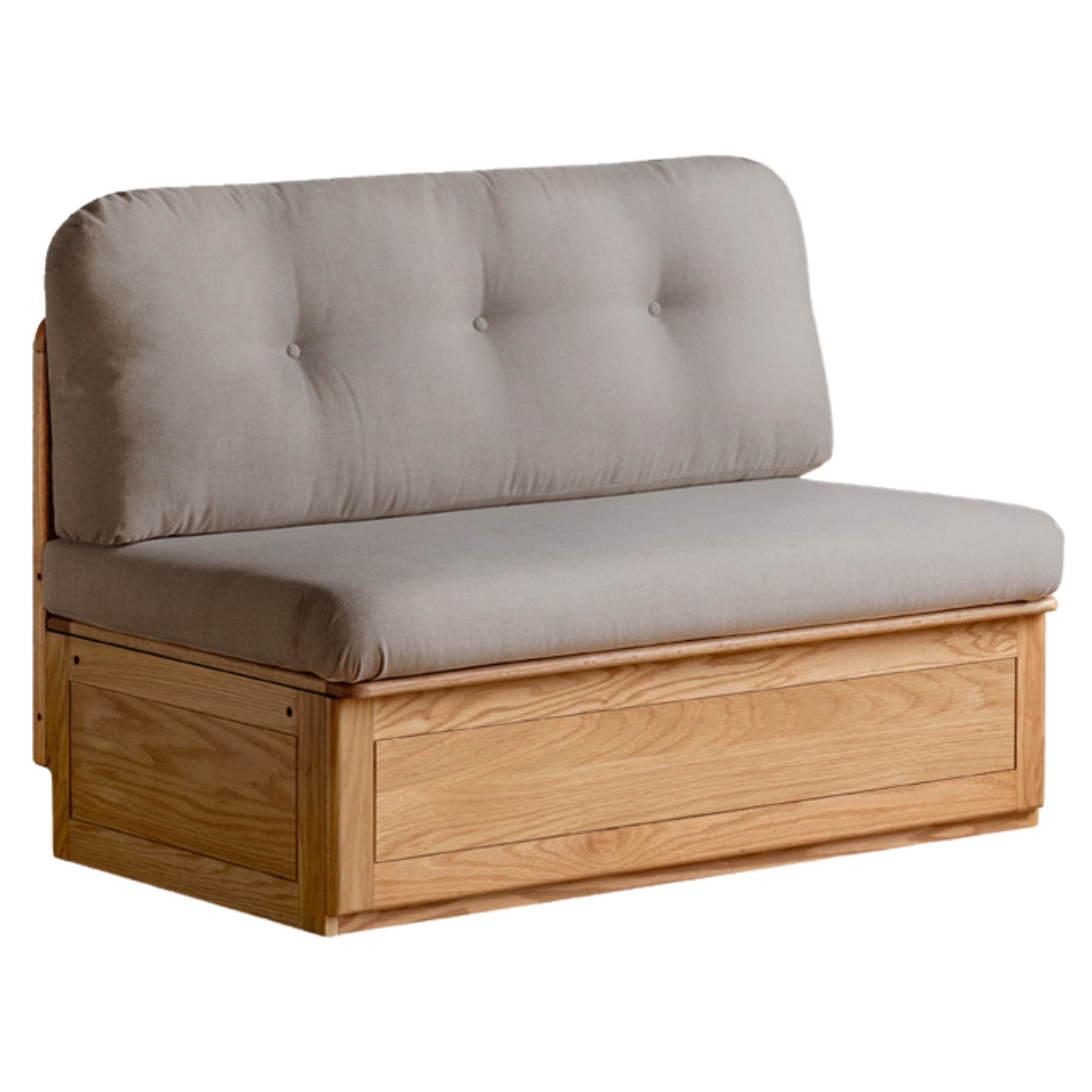 Oak Solid Wood Fabric Card Seat Floor Box Sofa