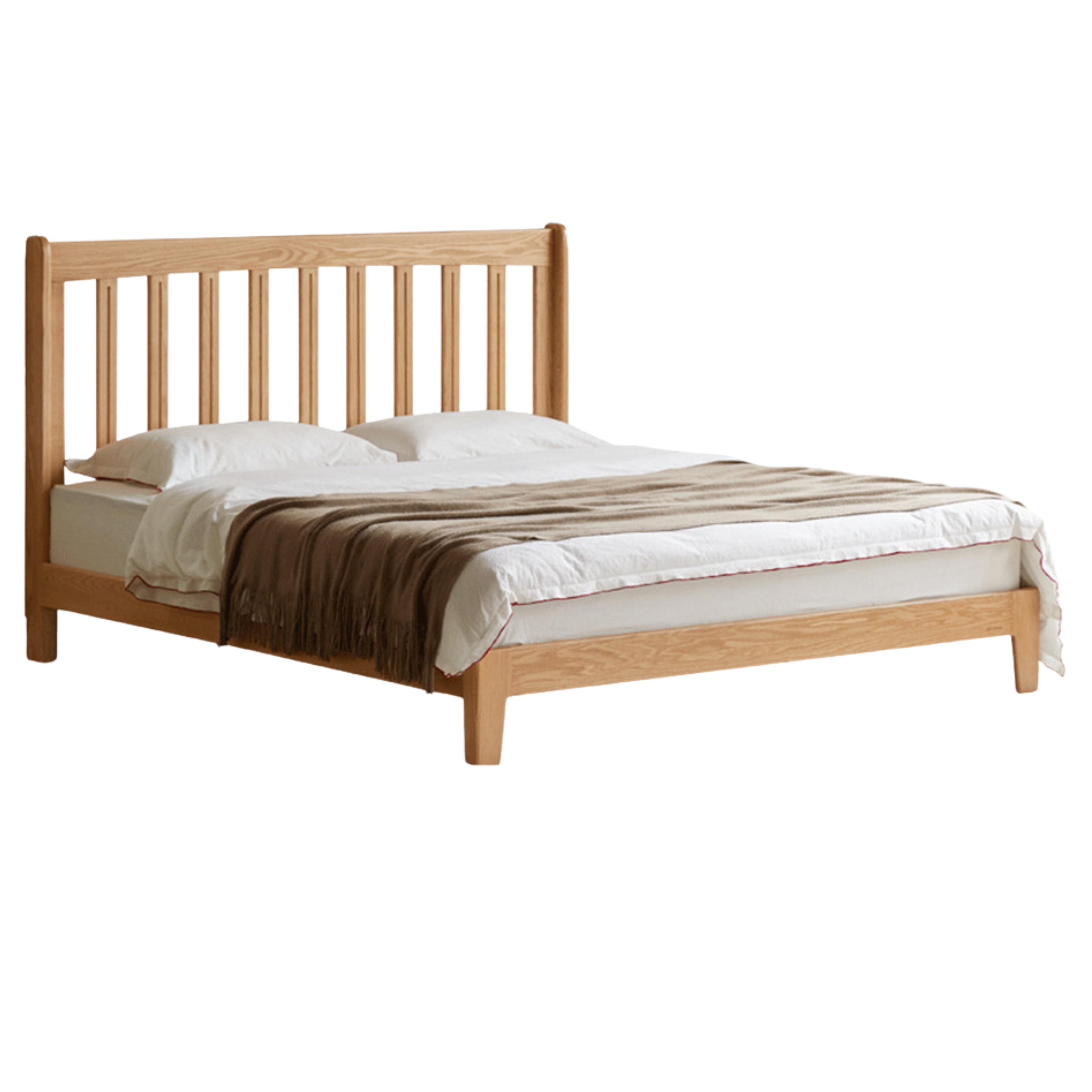 Oak Solid Wood Grille Bed Small Soft Bed