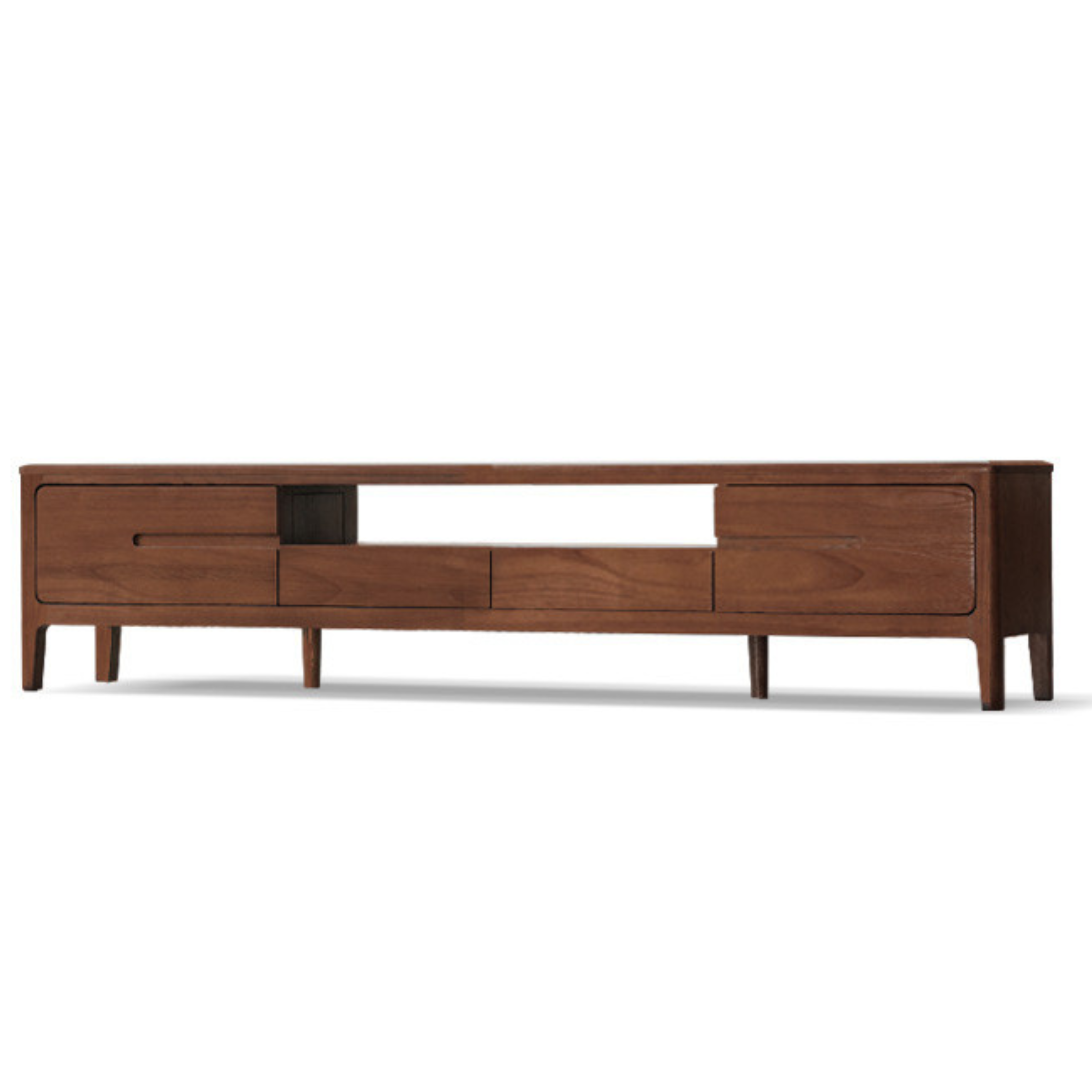 Oak, Rubber Solid Wood Nordic Floor TV Cabinet.