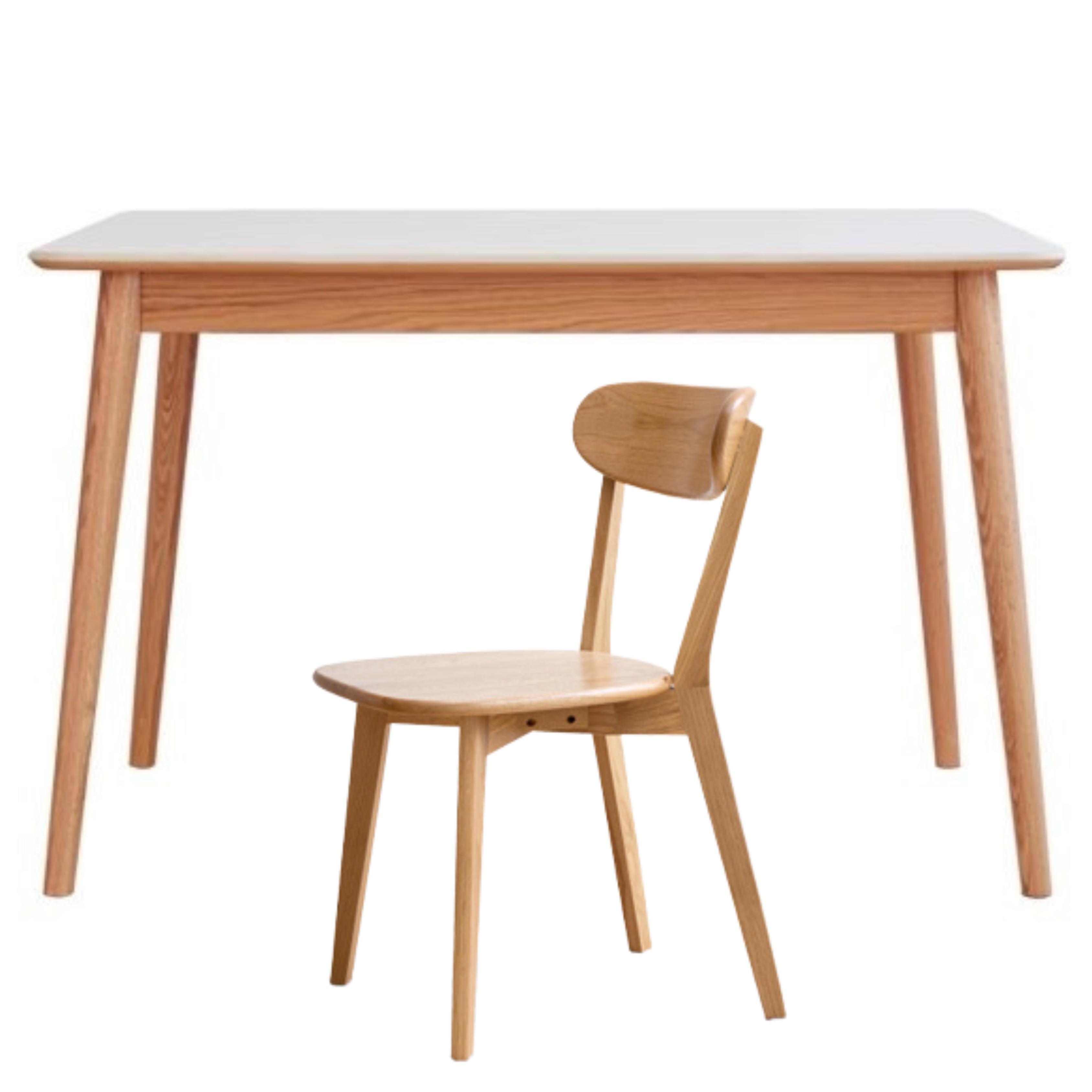 Oak Solid Wood Dining Table With Rock Slab Surface