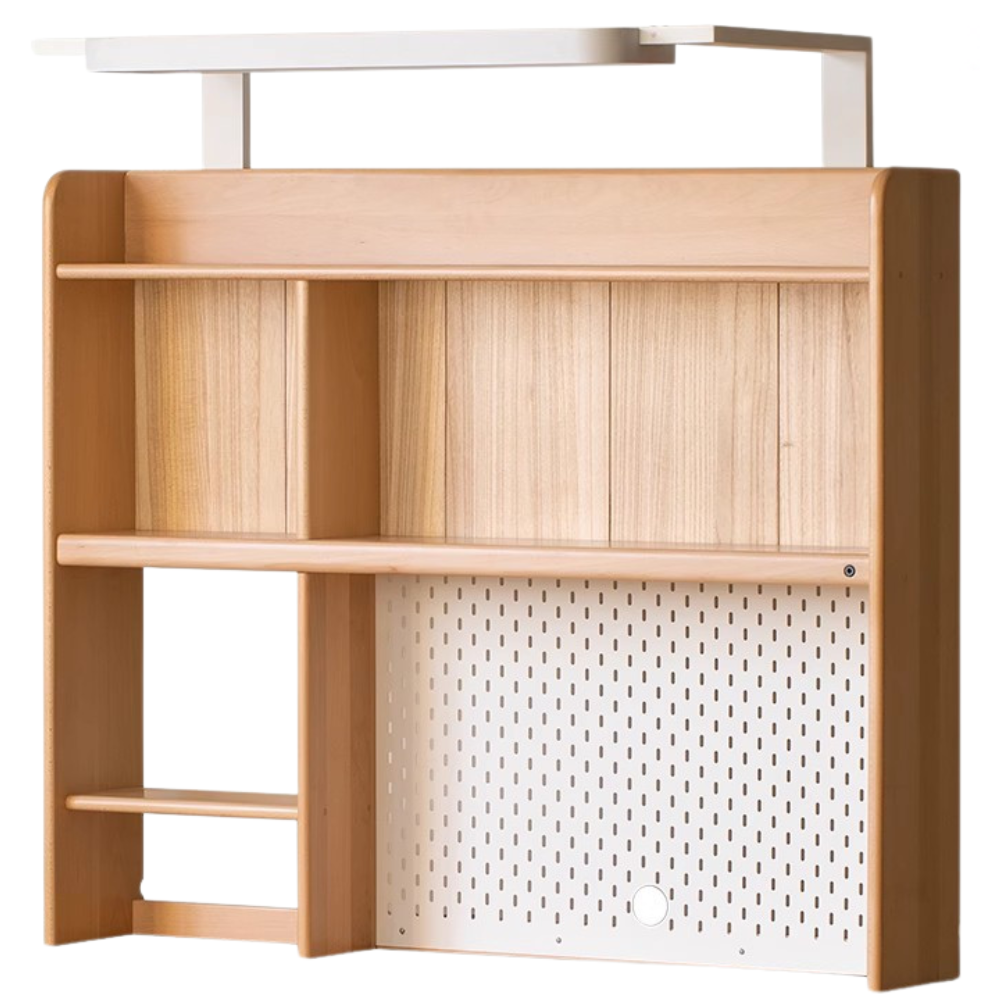 Beech, Oak Solid Wood Study Desk with Shelf