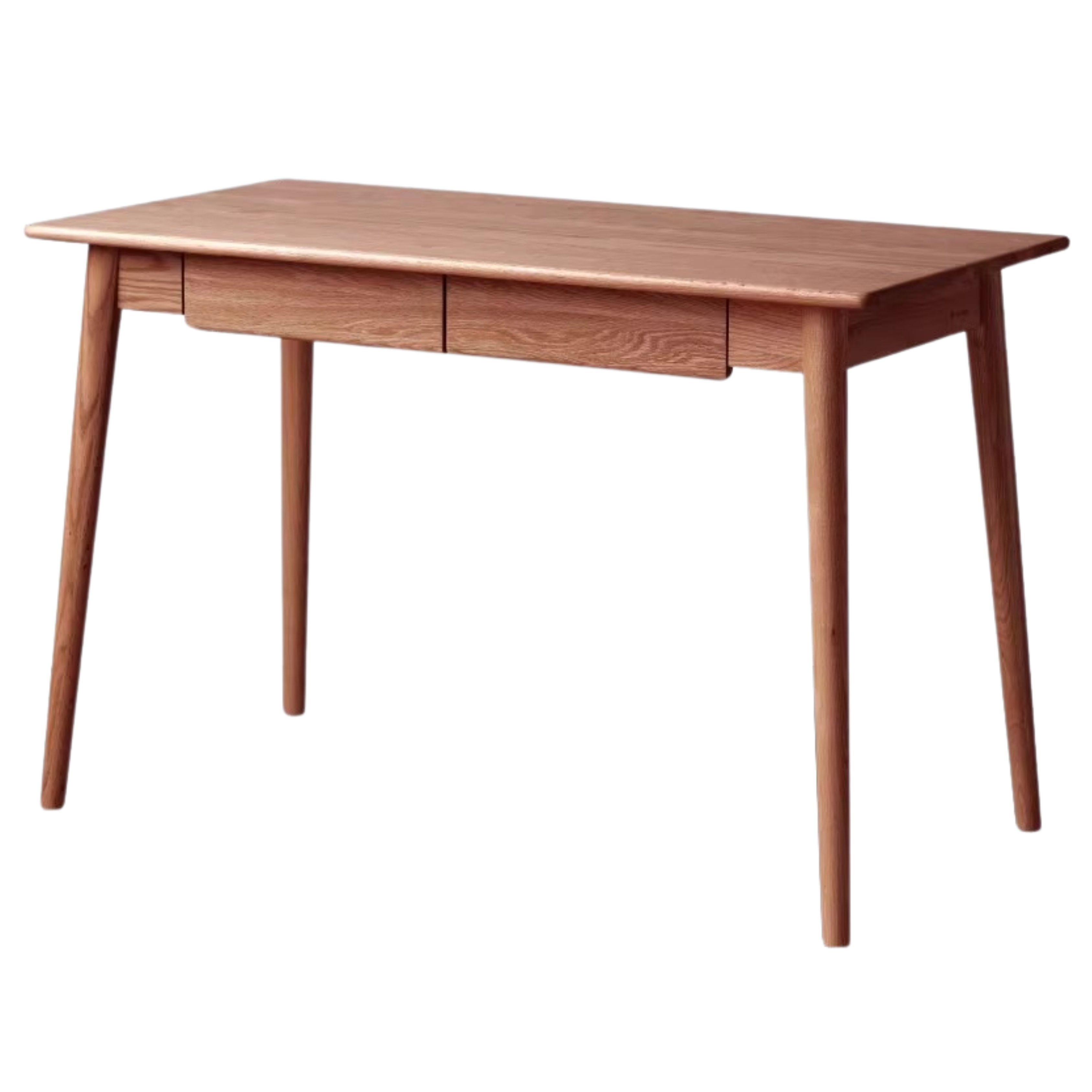 Oak Solid Wood Office Desk Spindle-Shaped Slanted Legs