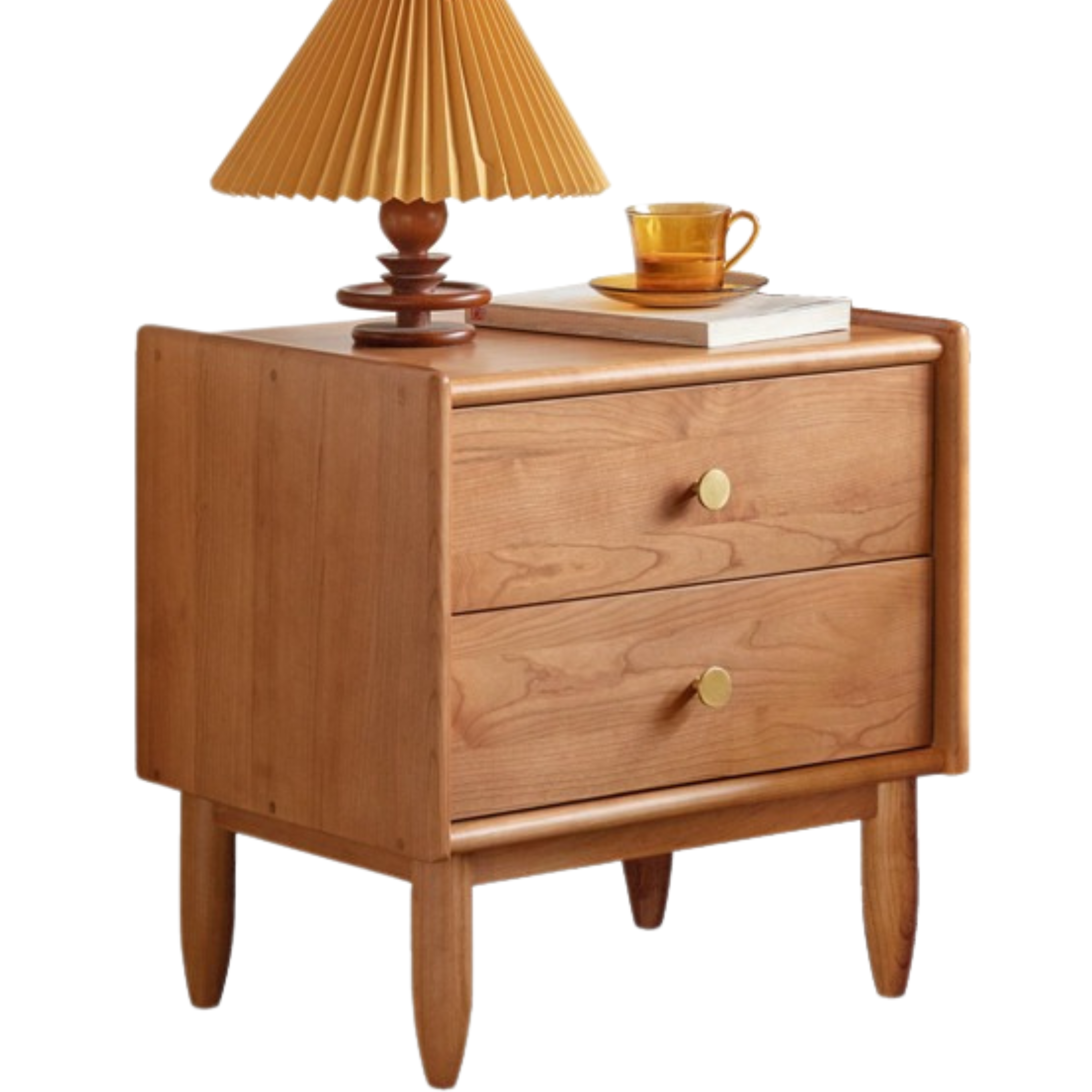 Cherry Solid Wood Retro Nightstand