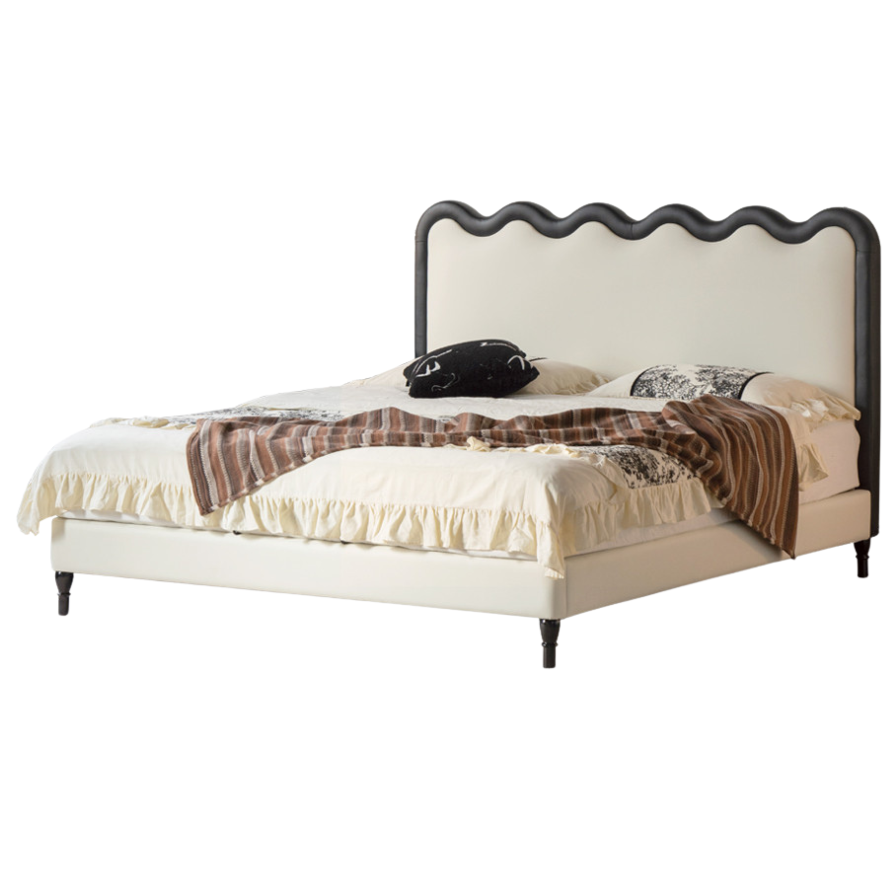 Eco Cloud Leather Soft Covered Wave Ripple Bed