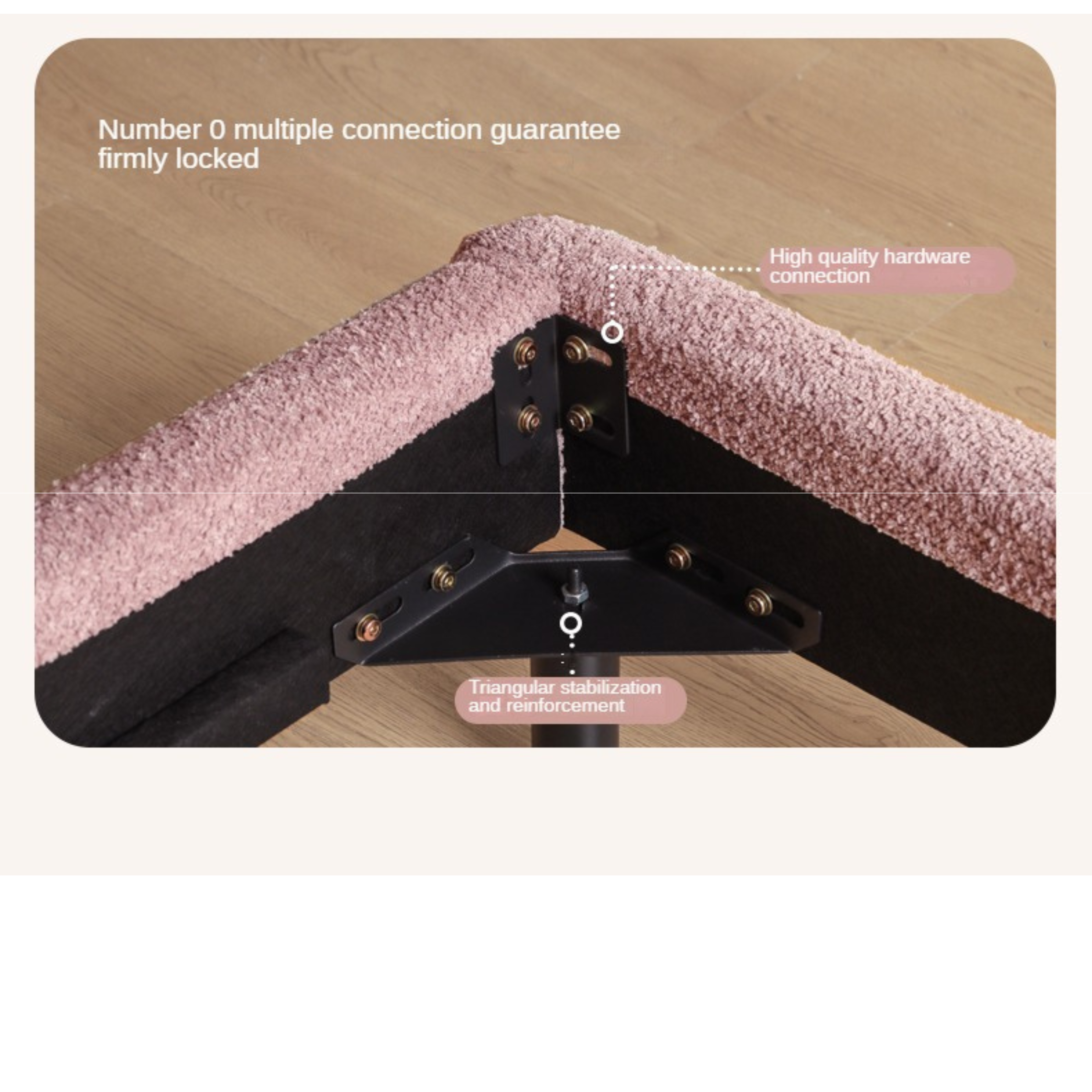 Pink Fabric light luxury big bed