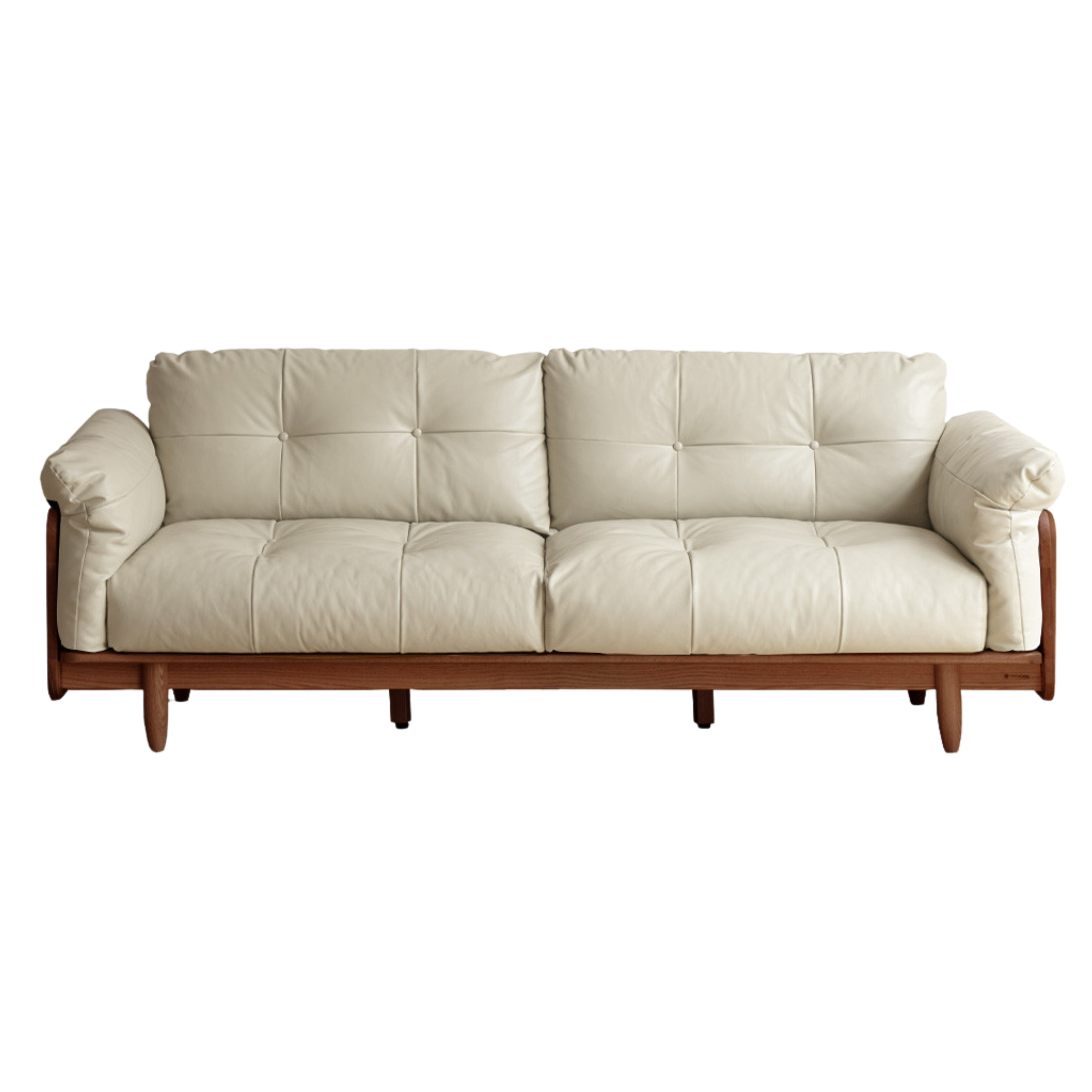 Black walnut solid wood Genuine leather sofa, Technology cloth sofa)