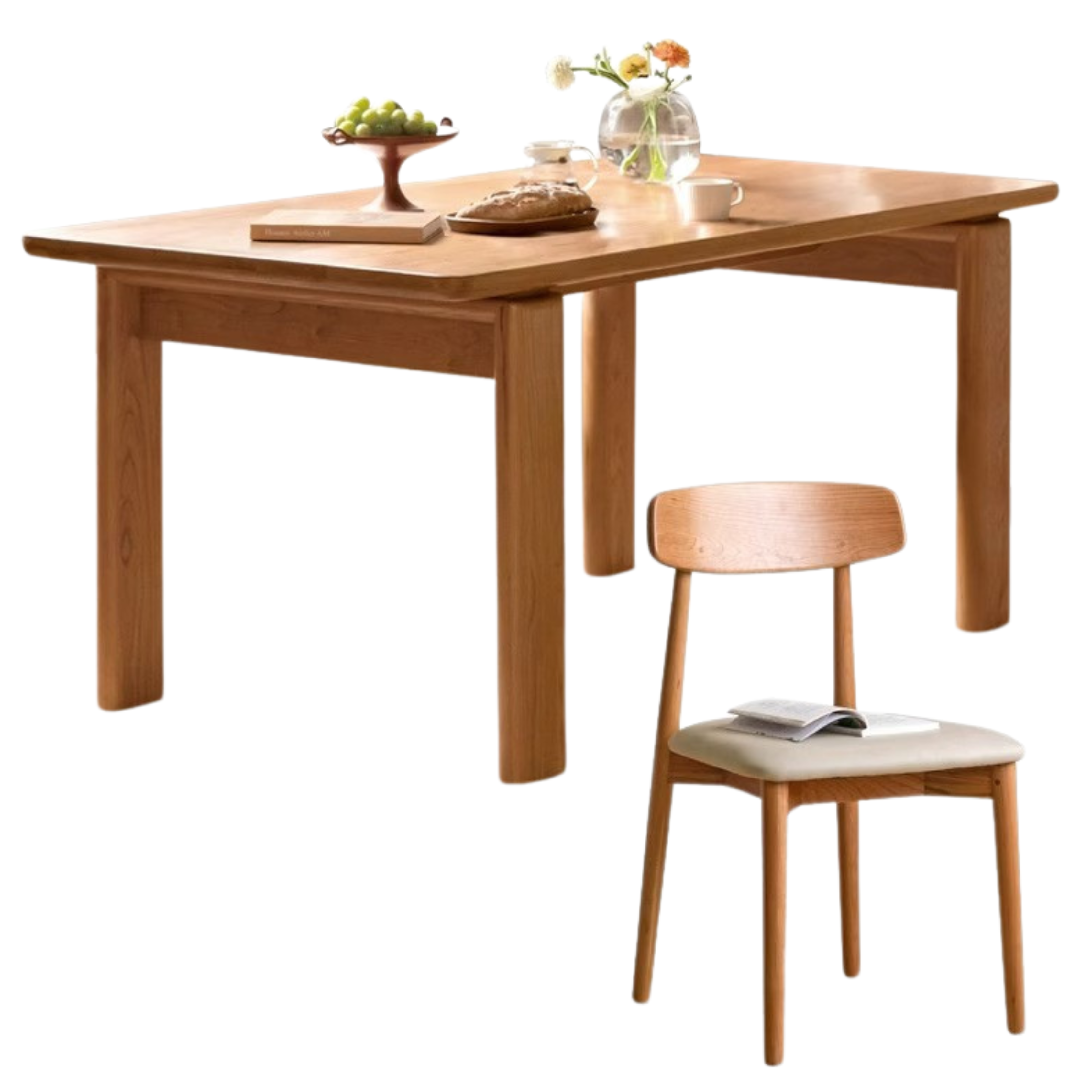 Cherry Solid Wood Long Dining Table